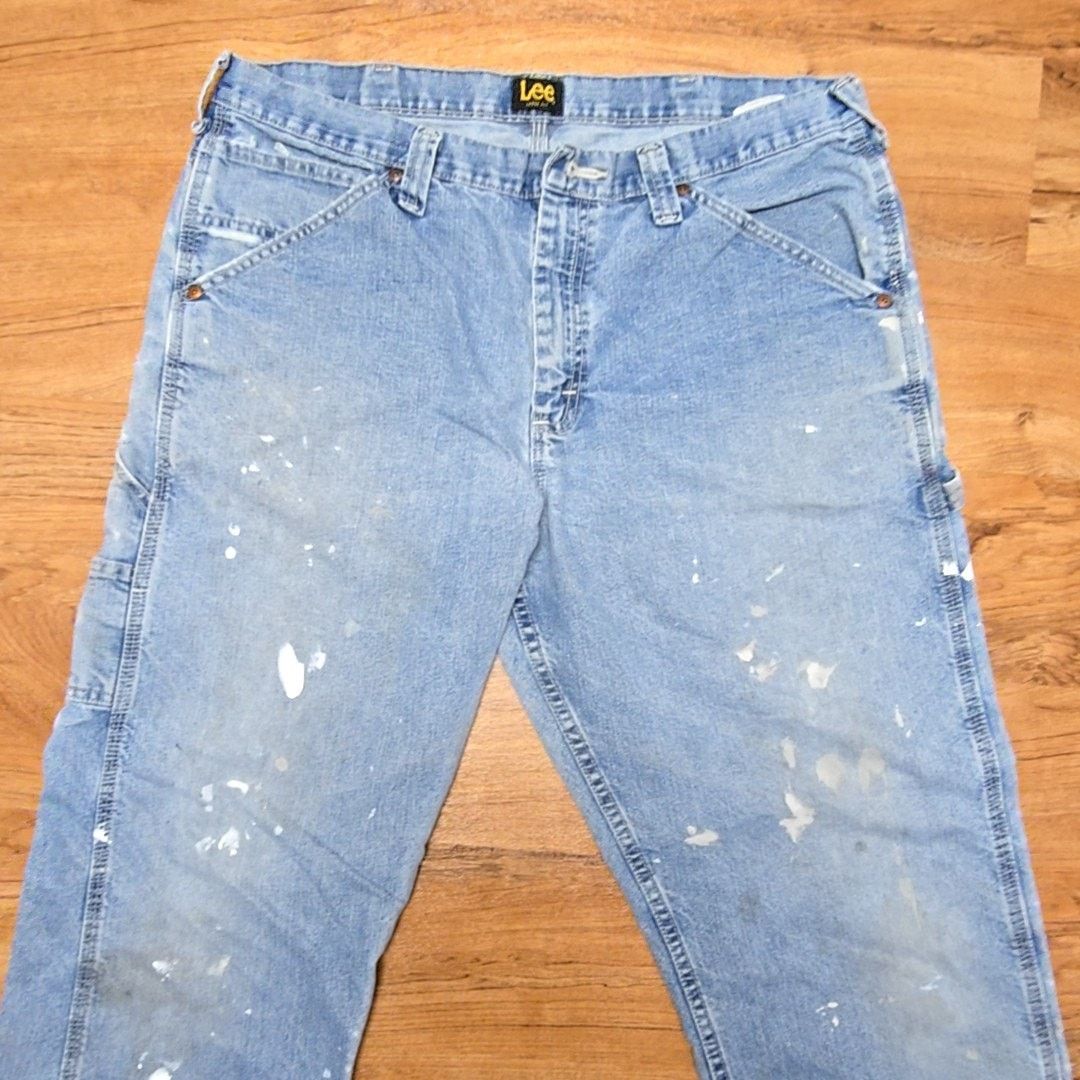 Lee Lee Carpenter Jeans Paint Splatter Blue Denim Workwear 36x32 Size US 36 / EU 52 - 5 Thumbnail