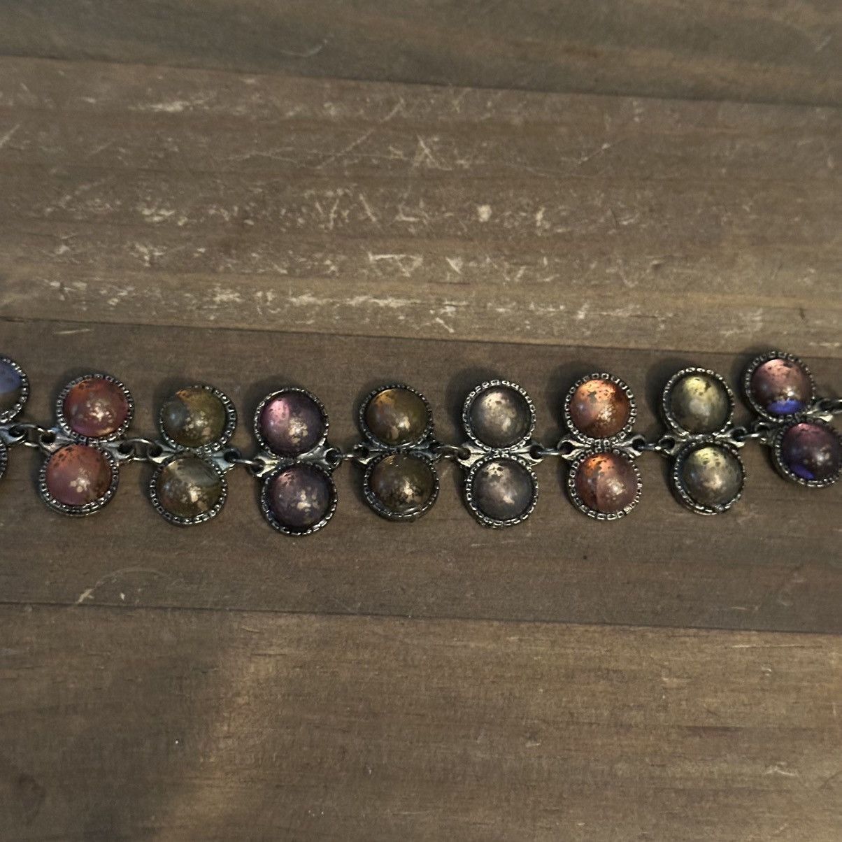 Other Bronze tone multi color cabochon stone link bracelet Size ONE SIZE - 3 Thumbnail