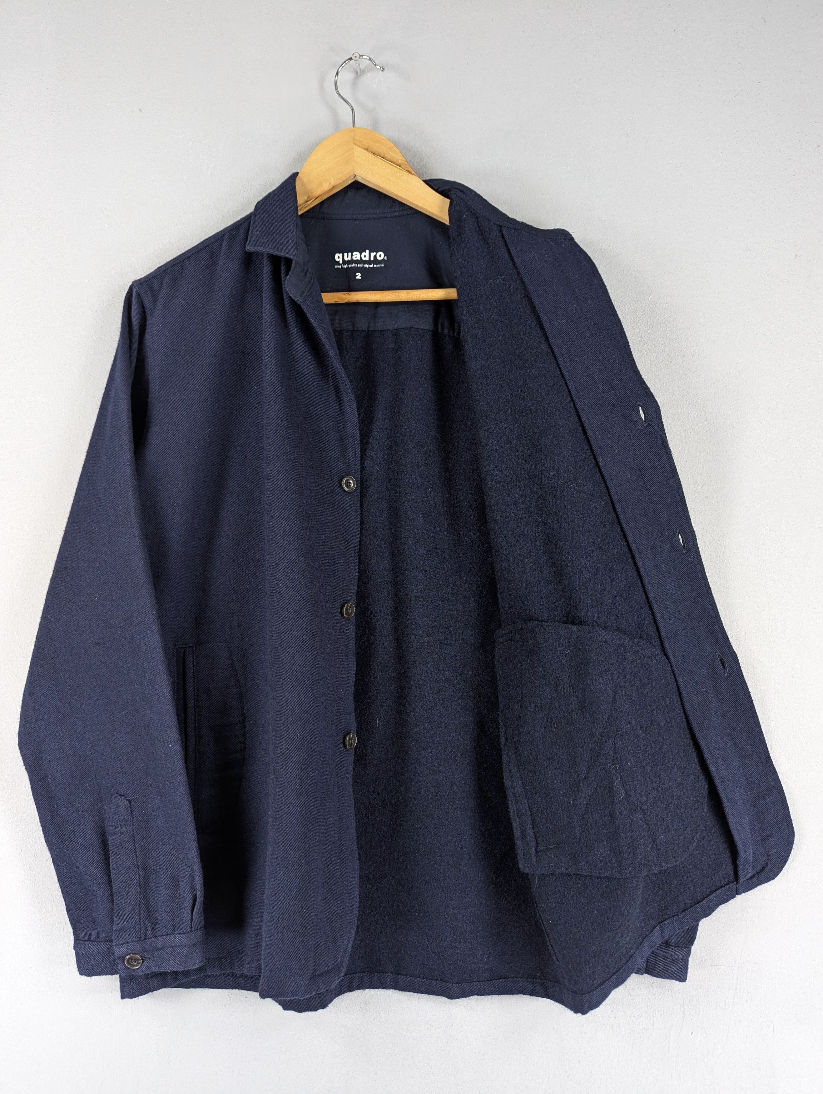 Japanese Brand Navy Blue Quadro Japan Button Ups Jacket Size 2 Size US M / EU 48-50 / 2 - 6 Thumbnail