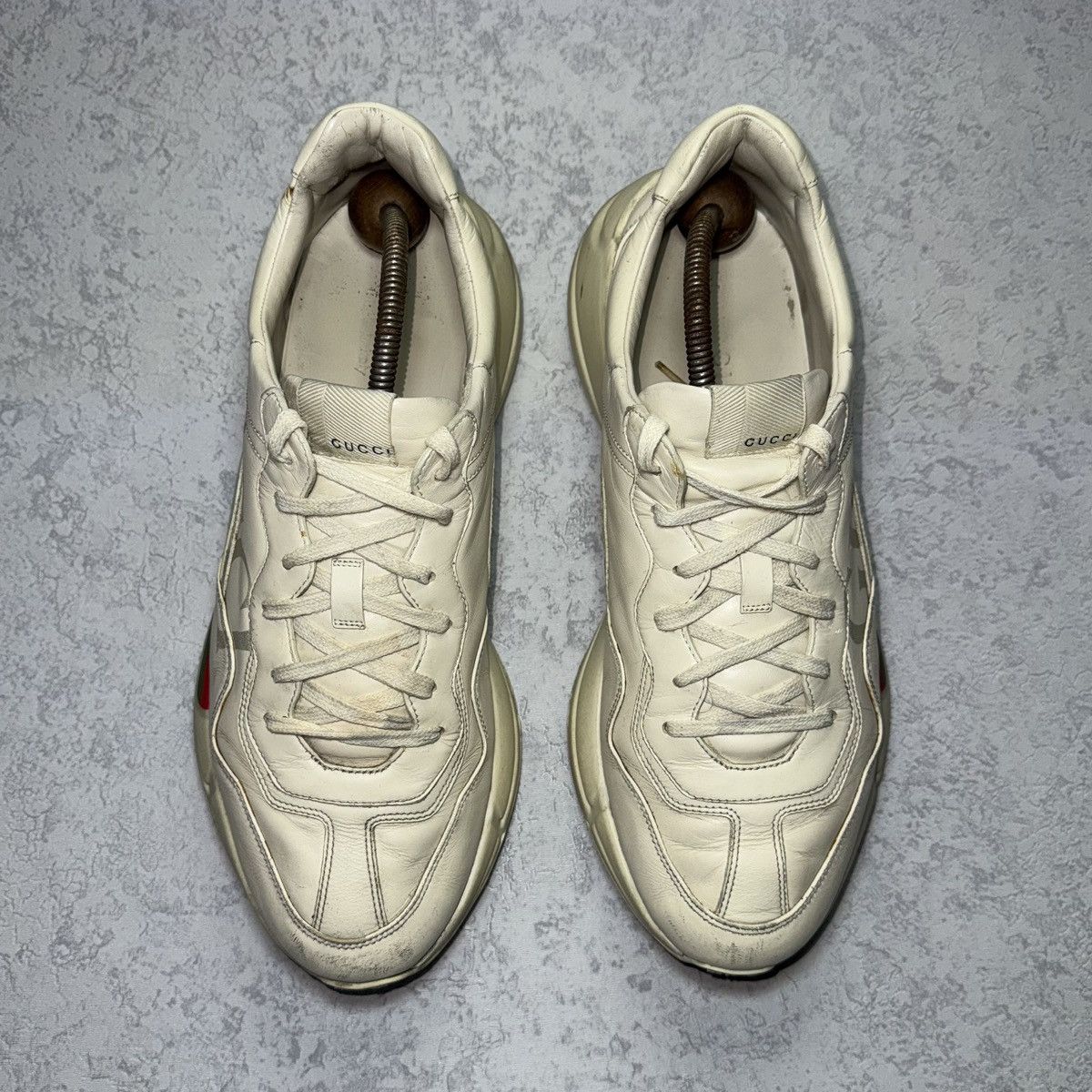 Gucci Gucci Rhyton Logo Leather Sneaker Size 12.5 Size US 12.5 / EU 45-46 - 3 Thumbnail