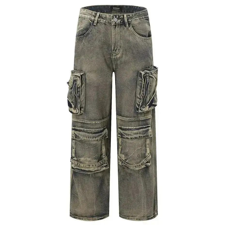 Japanese Brand Streetwear Hip Hop Multi Pockets Baggy Jeans Size US 32 / EU 48 - 4 Thumbnail