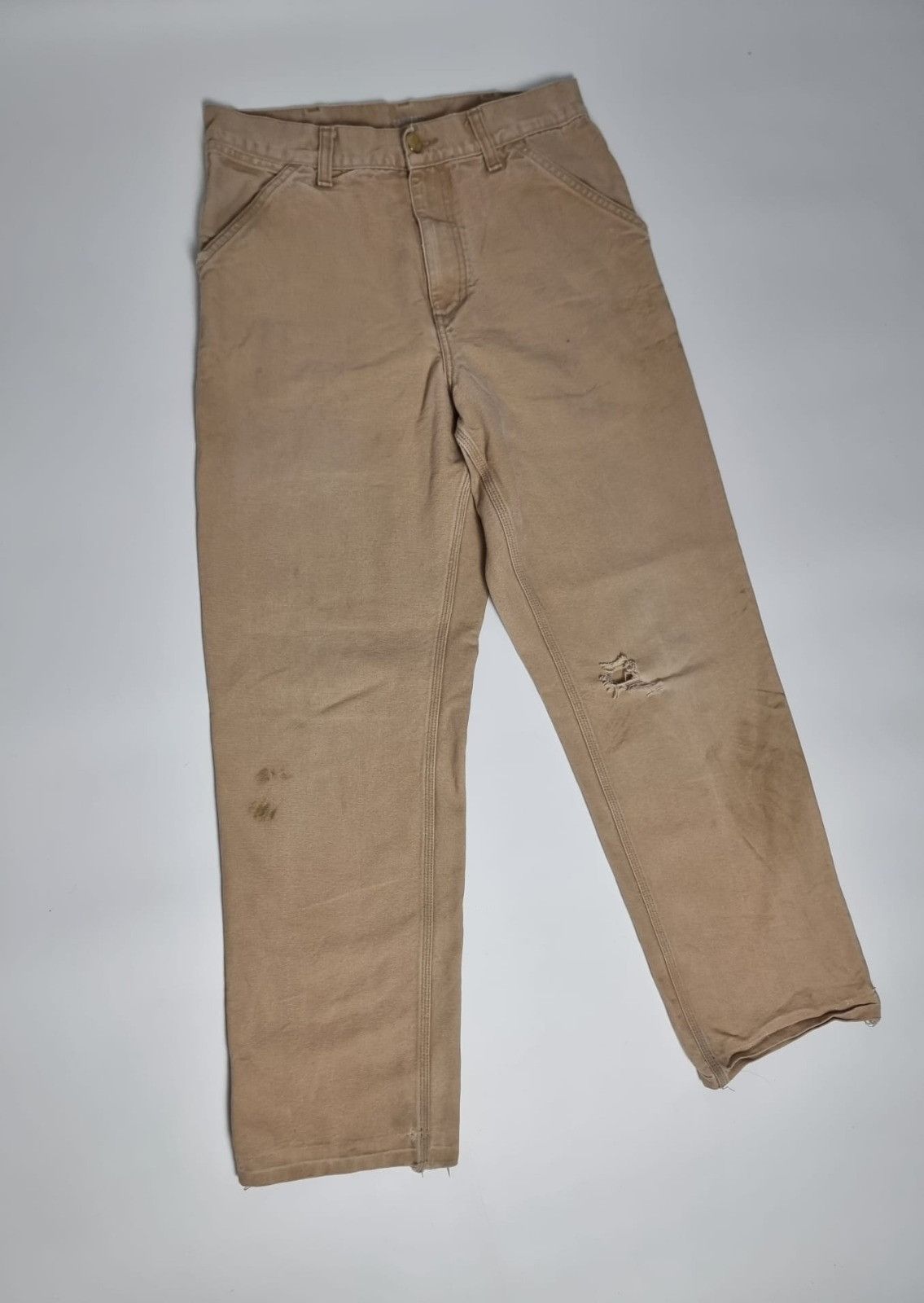 Carhartt × Vintage Carhartt single knee pant beige 29x32 S mens womens Size US 30 / EU 46 - 6 Thumbnail
