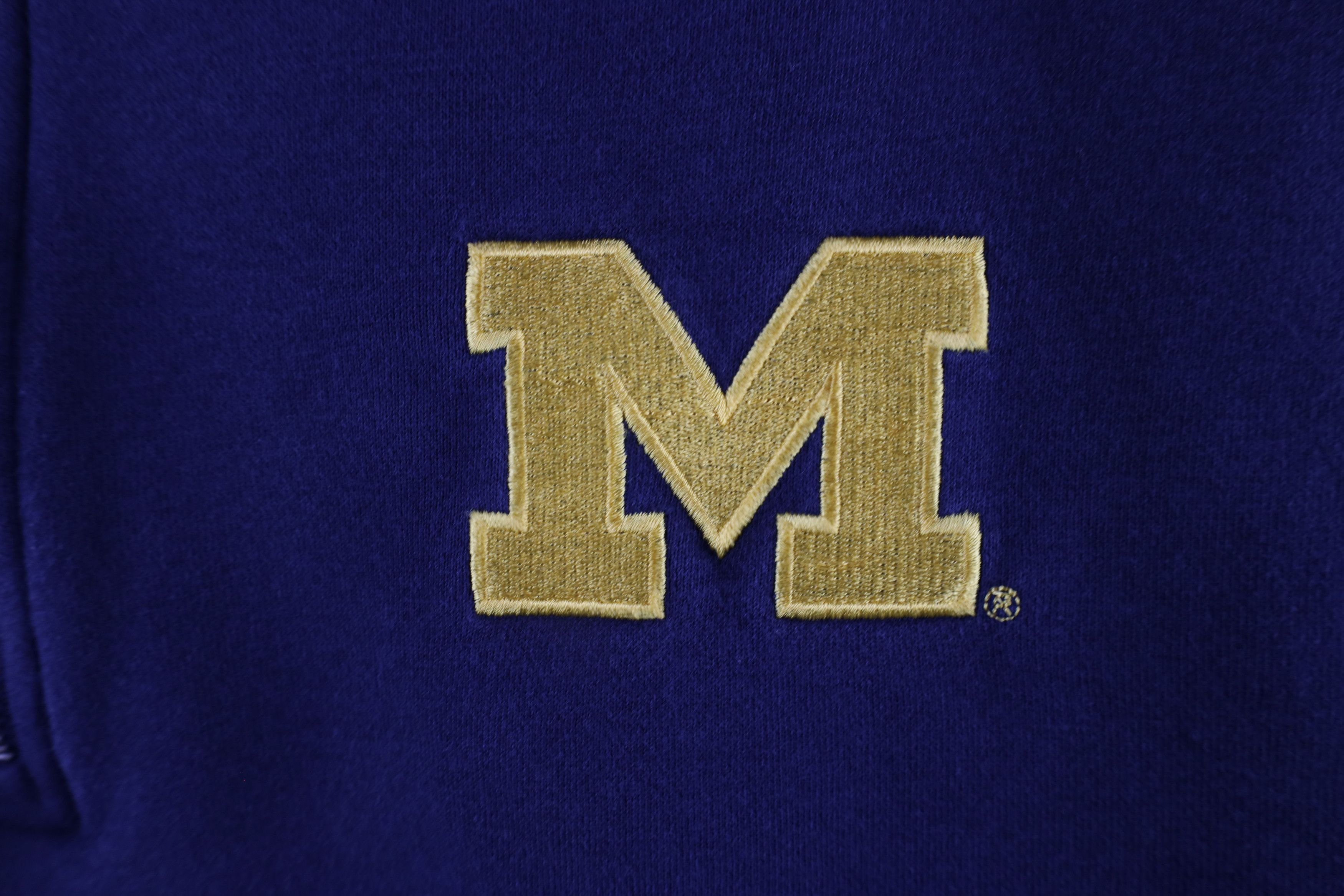 Nike × Vintage Vintage Nike Swoosh University Michigan Half Zip Sweatshirt Size US L / EU 52-54 / 3 - 4 Thumbnail
