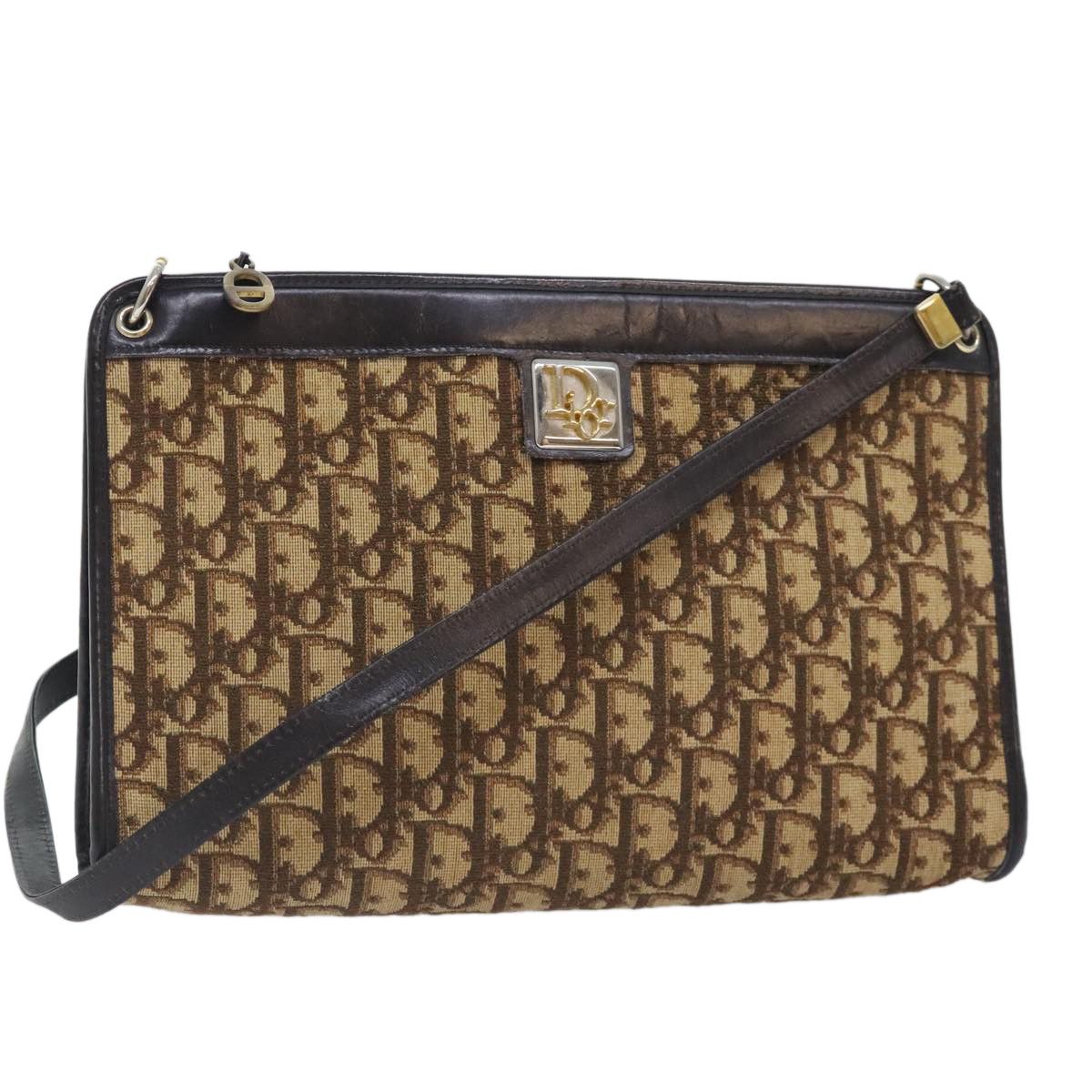 Dior Trotter Brown Canvas Shoulder Bag (Pre-Owned) Size ONE SIZE - 1 Thumbnail