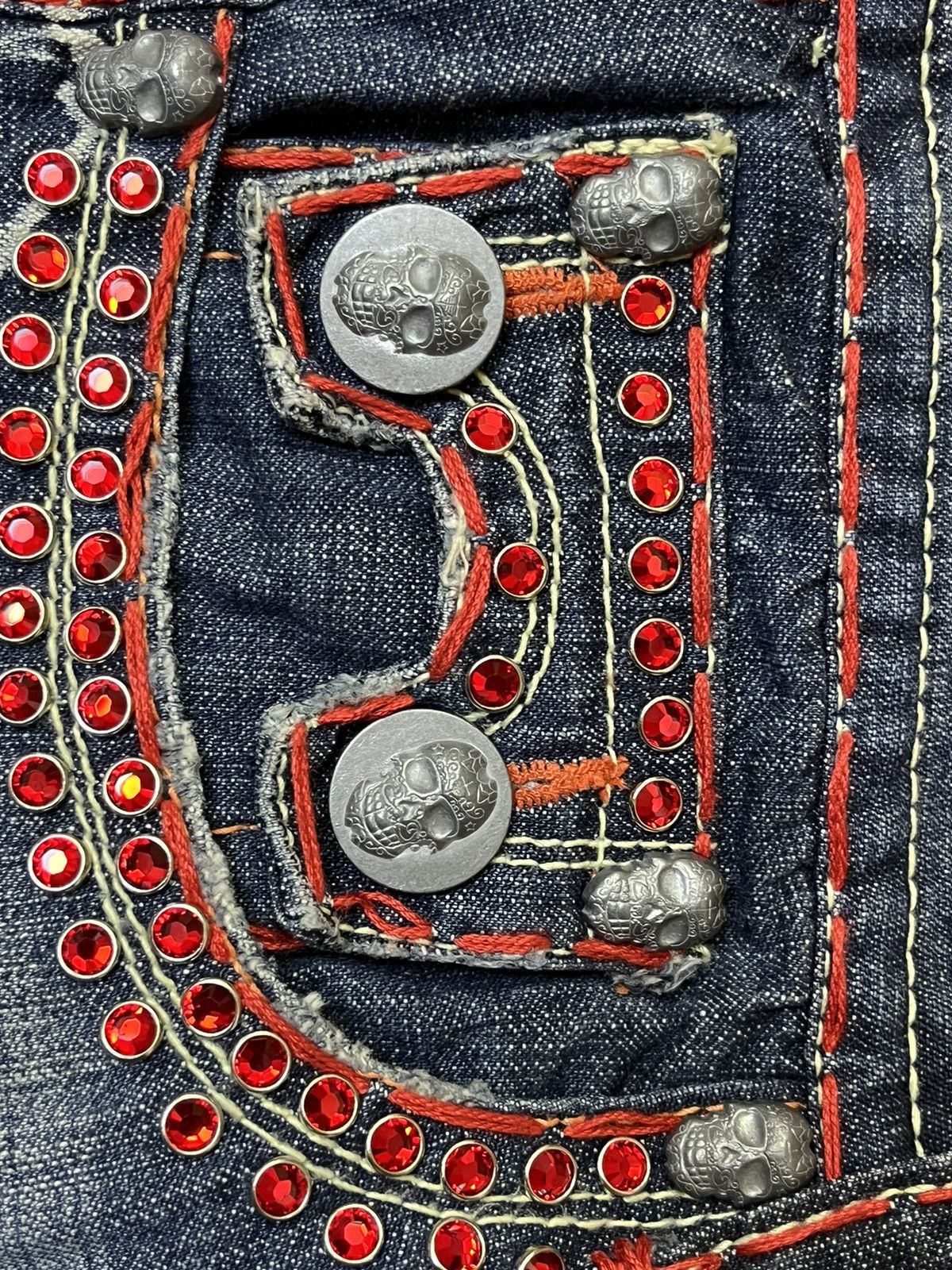Japanese Brand FLARED🔥LAGUNA BEACH RHINESTONE MADE IN USA FLARED JEANS Size US 36 / EU 52 - 18 Thumbnail