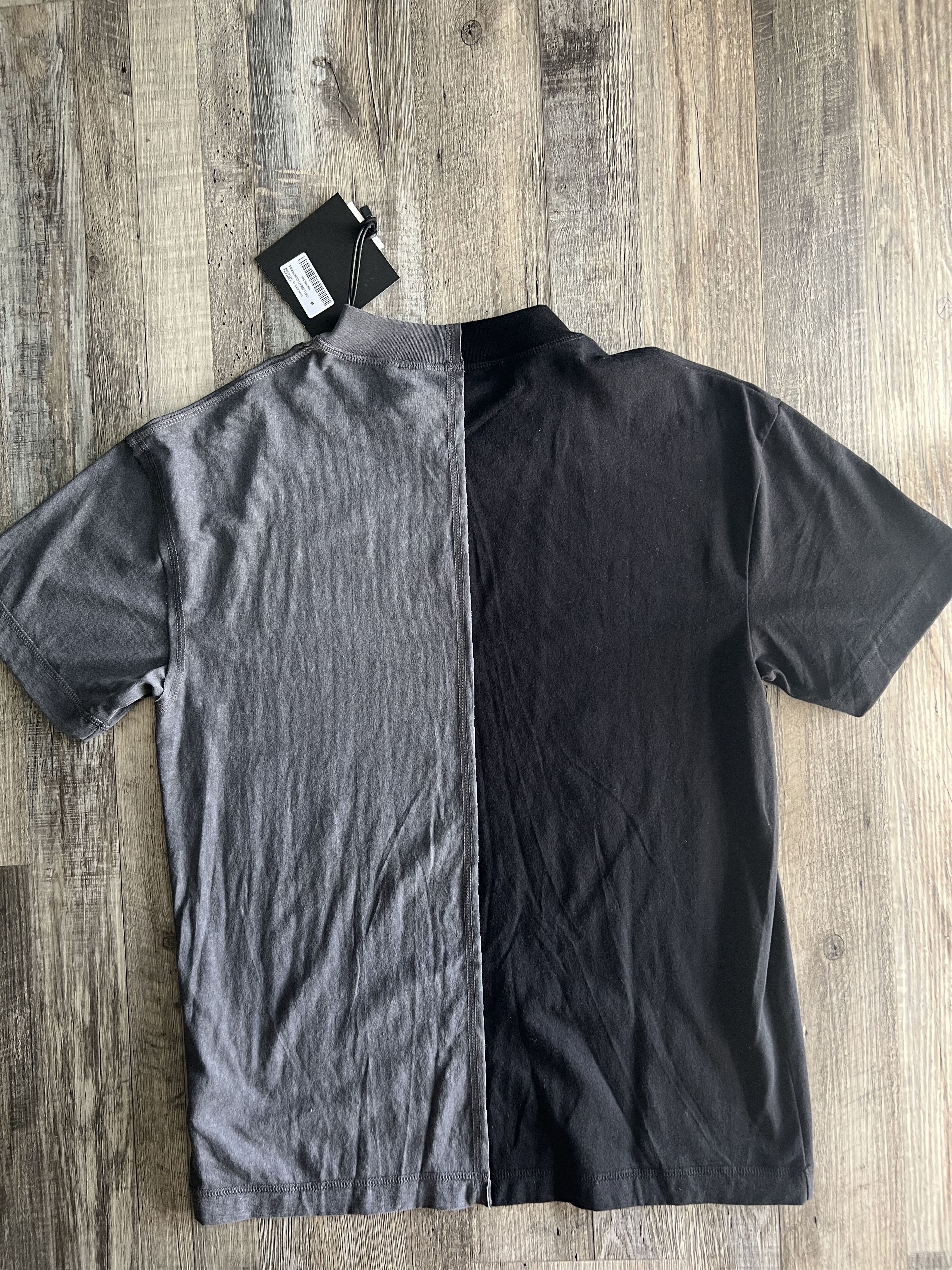 Palm Angels Palm Angels Broken Logo Panelled Black Grey Tee Size US M / EU 48-50 / 2 - 2 Thumbnail
