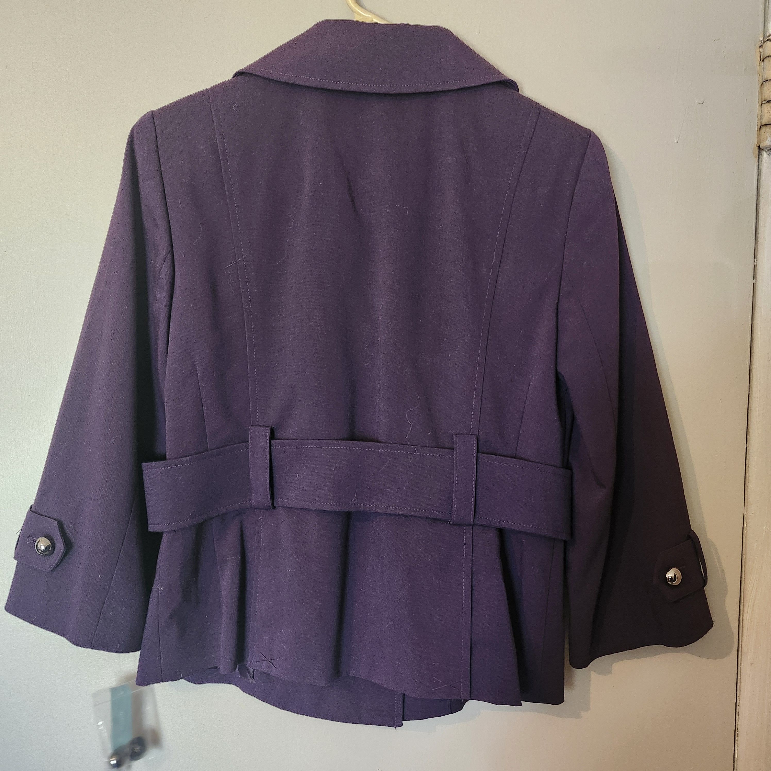 Apt. 9 Apt. 9 Women's Purple Double Breasted Pea Coat Jacket Size 8 Size M / US 6-8 / IT 42-44 - 8 Thumbnail
