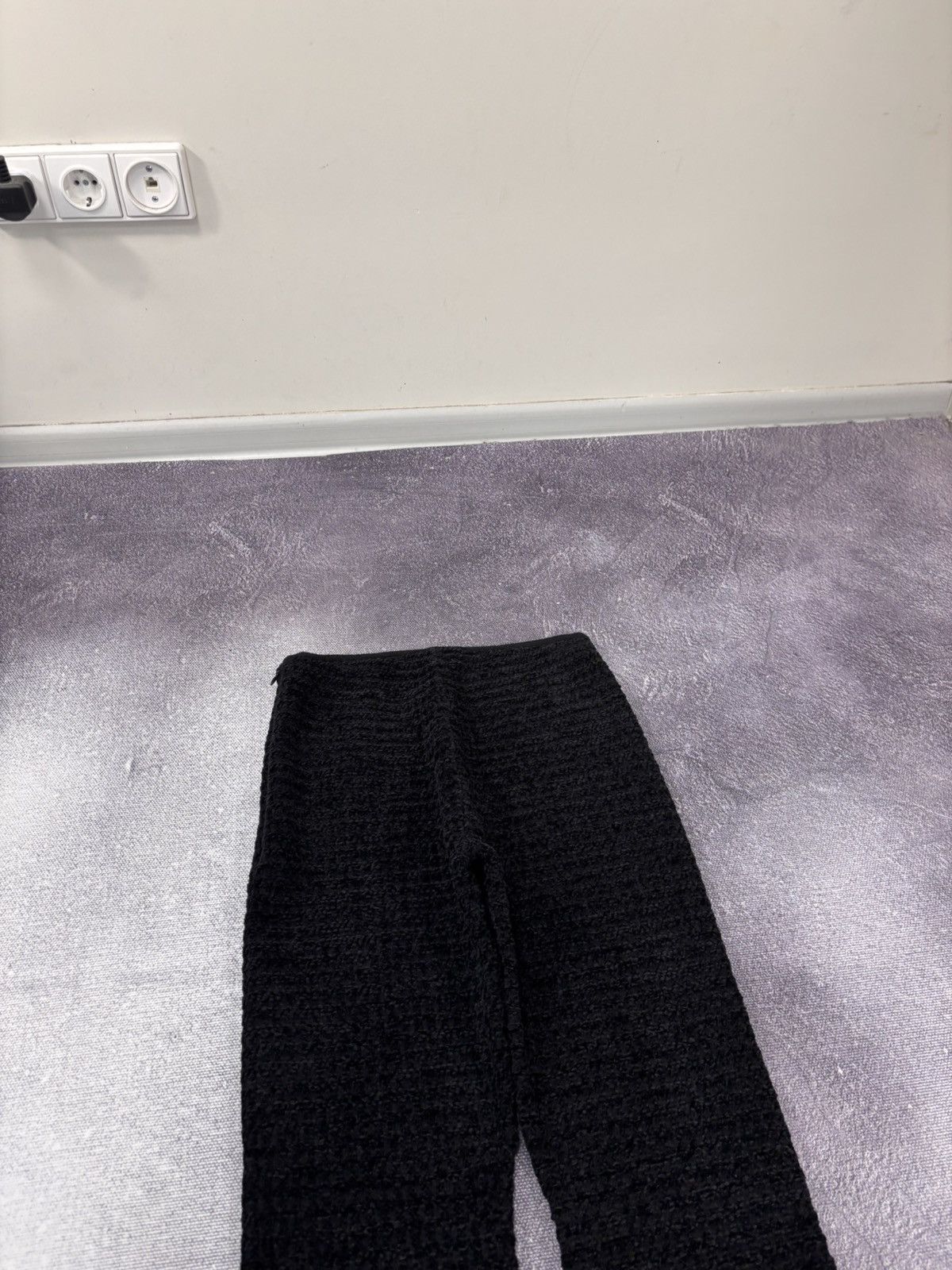 Sandro Sandro Paris NWT Women’s Black Velvet Tweed Flared Pants Size 27" / US 4 / IT 40 - 16 Thumbnail
