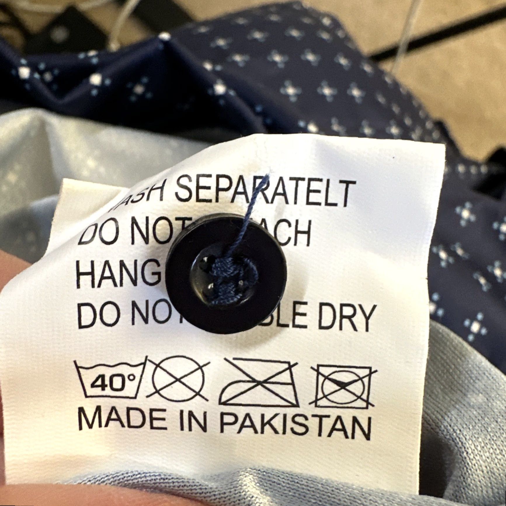 Vintage Collars and Co Dress Polo Shirt M Regular Men Collars & Co Blue Star Los Cabos Pattern Polo Short Sleeve Golf NWOT Size 40R - 6 Thumbnail