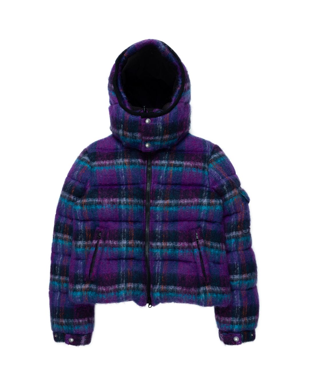 Pre-owned Junya Watanabe Aw2014 Removable Hood Mohair Puffer Coat In Purple