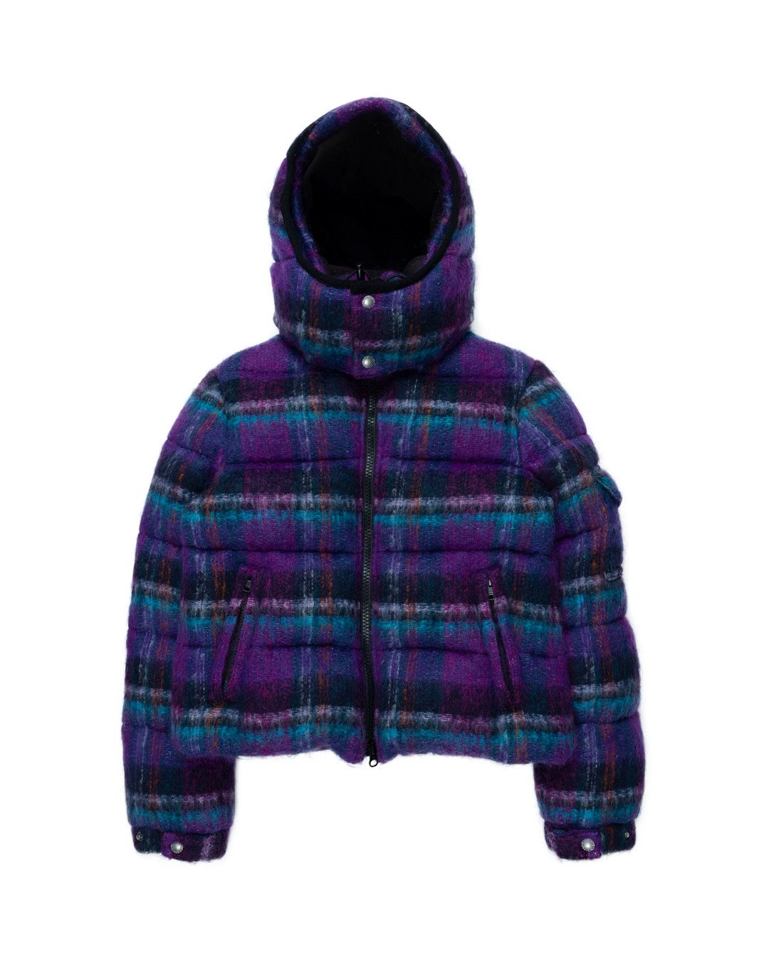 image of Junya Watanabe Aw2014 Removable Hood Mohair Puffer Coat in Purple, Men's (Size Small)