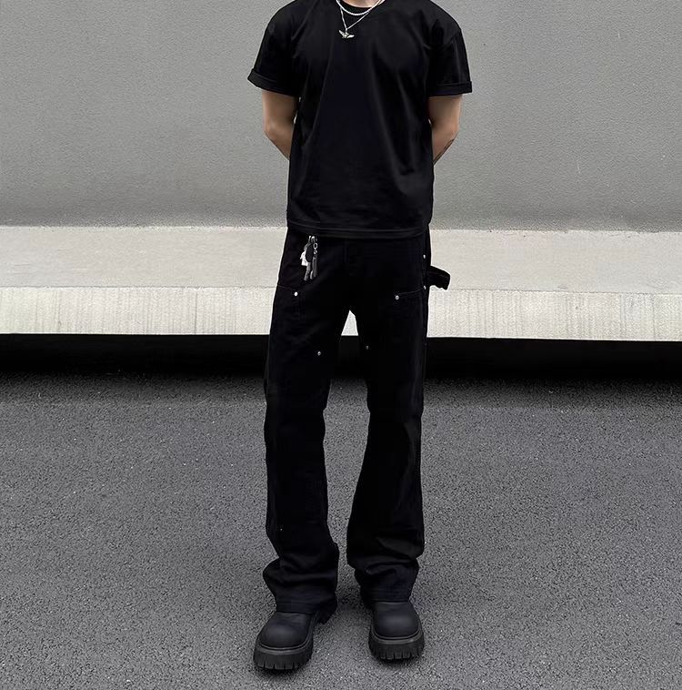 Japanese Brand × Vintage Vintage Straight Leg Black Work Trousers Size US 32 / EU 48 - 4 Thumbnail