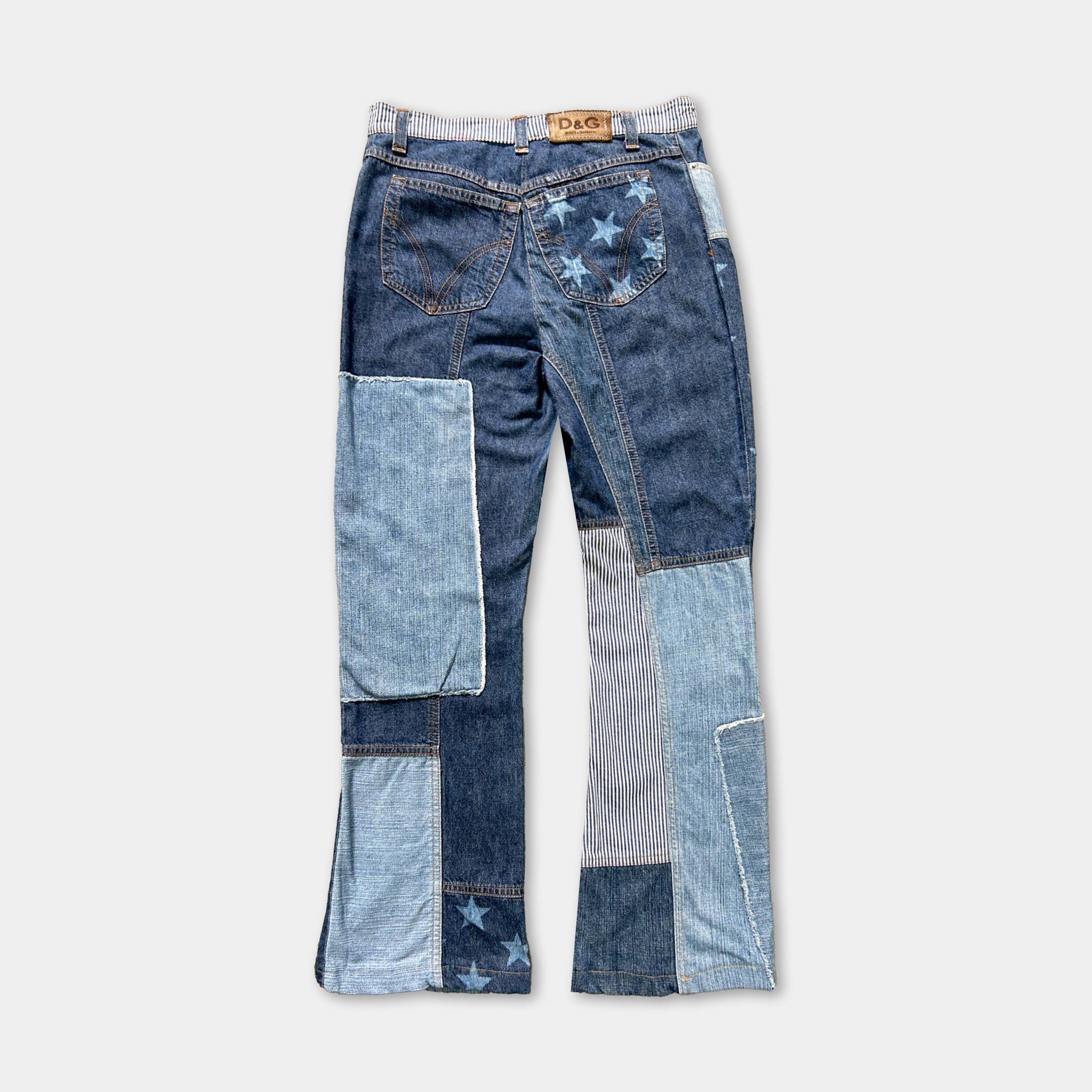 Dolce & Gabbana Dolce & Gabbana 2000's Star Patchwork Denim Jeans Size US 32 / EU 48 - 6 Thumbnail