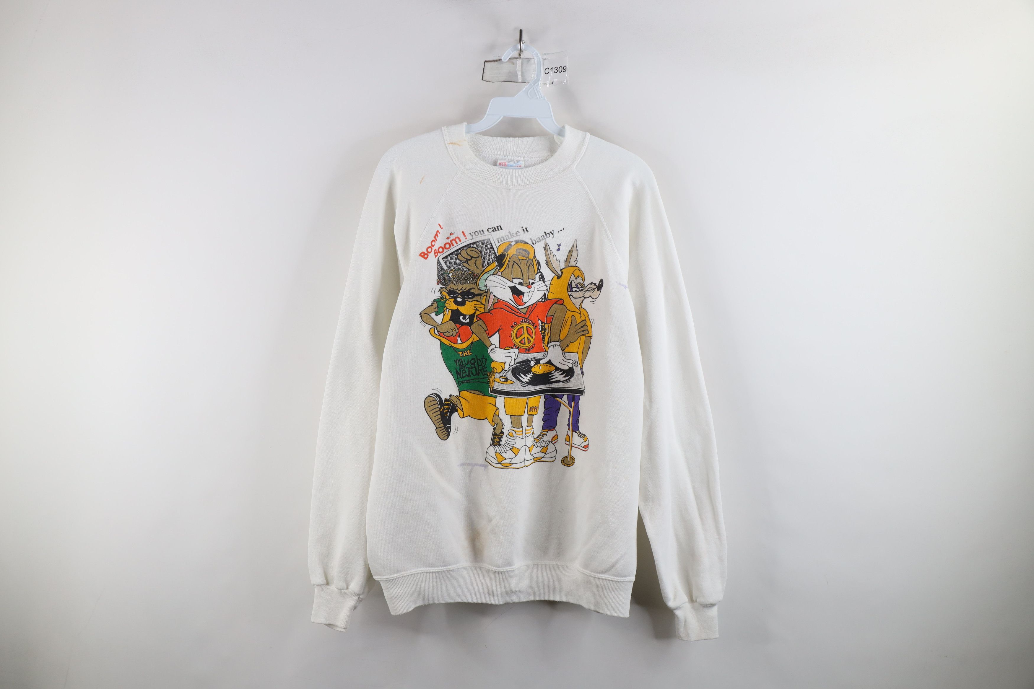 Vintage Vintage 90s Looney Tunes Hop Rap DJ Crewneck Sweatshirt USA Size US XL / EU 56 / 4 - 1 Thumbnail