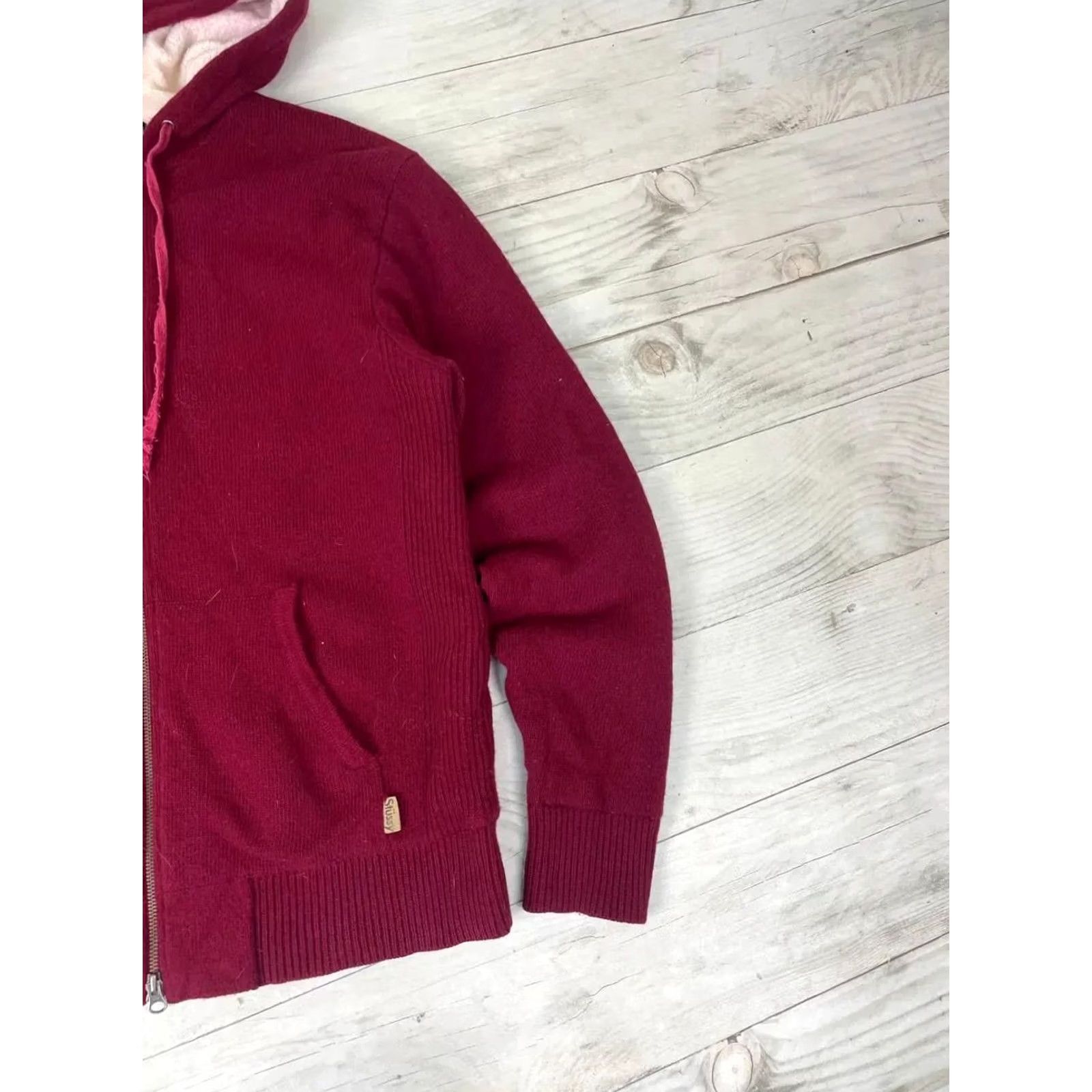 Vintage VINTAGE Stussy Hoodie Sweater Knit Wool Red Men Size M Casual Size US M / EU 48-50 / 2 - 5 Thumbnail