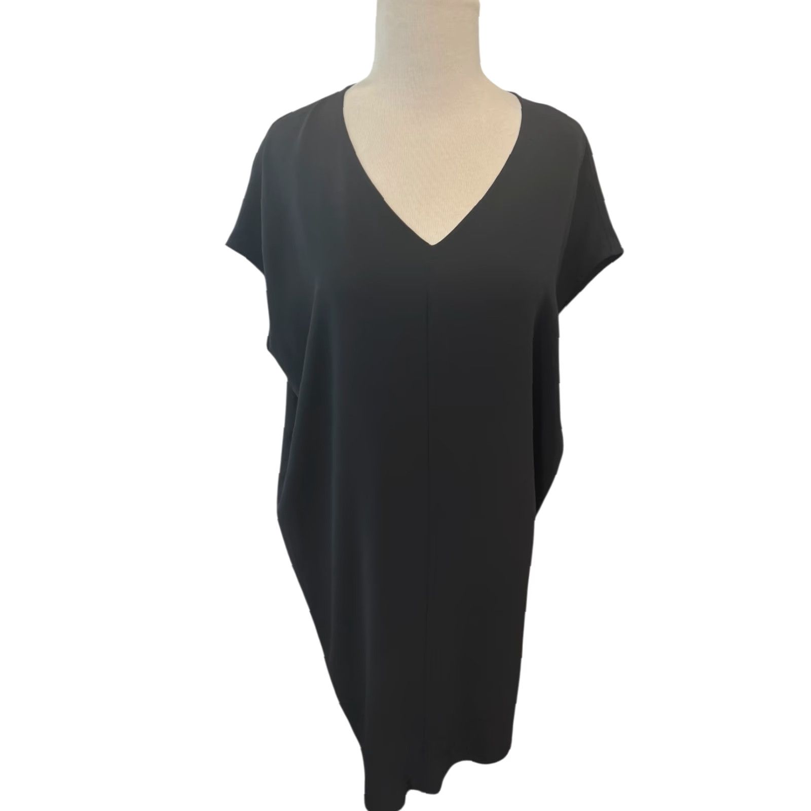 Eileen Fisher Eileen Fisher Dress Womens XXS Black 100% Silk Kaftan Sheath Beach Boho Midi Size XXS / US 00 / IT 34 - 2 Thumbnail