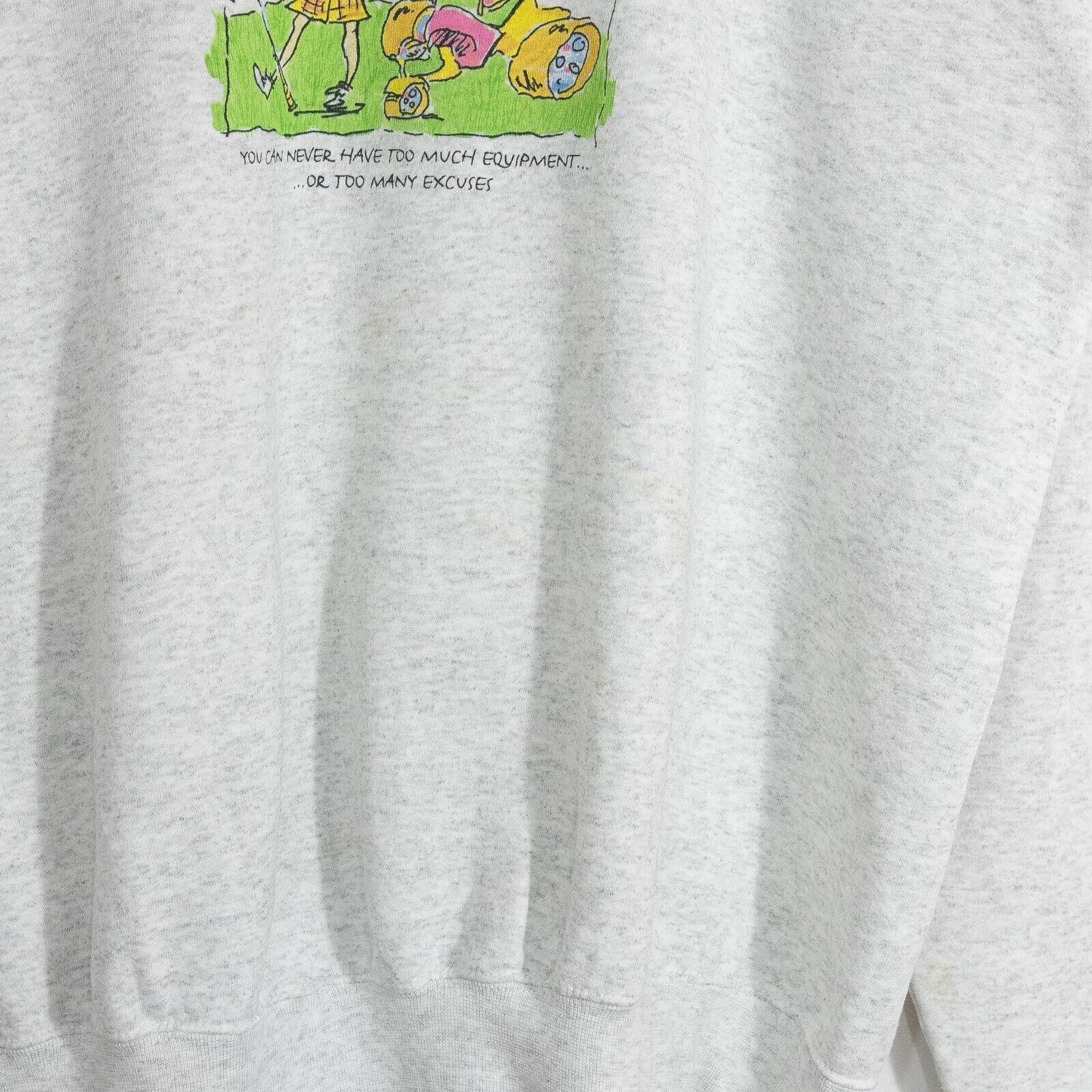 Vintage Vintage 90s Funny Golfing Sweatshirt XL - Faded Distressed Size US XL / EU 56 / 4 - 3 Thumbnail