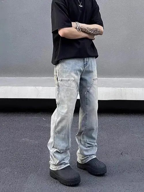 Japanese Brand × Jean Double Knee Lumberjack Light Blue Cargo Jeans Size US 32 / EU 48 - 1 Thumbnail