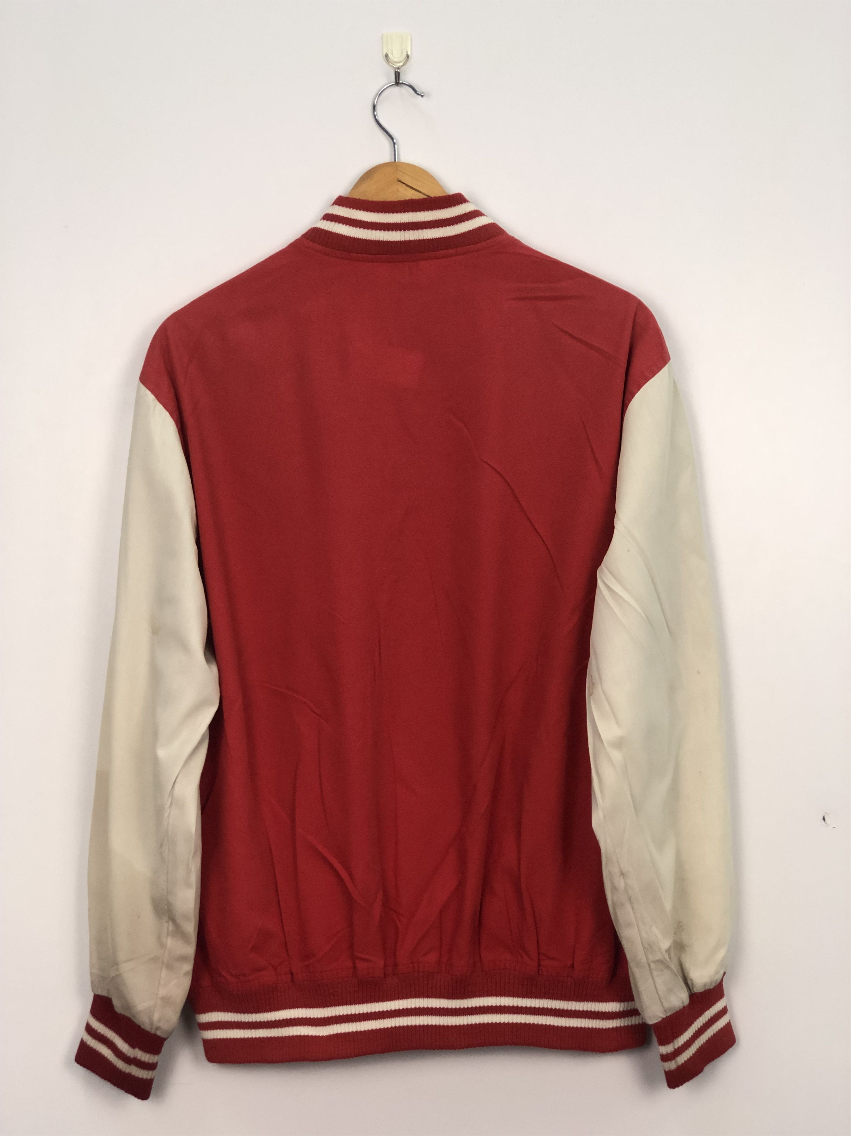 McGregor × Vintage Vintage 90s Mcgregor Wool Varsity Jacket Red J0156 Size US L / EU 52-54 / 3 - 3 Thumbnail
