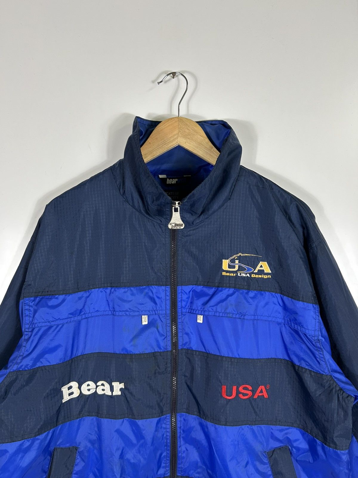 Vintage ⚡️Vintage Bear USA Zipper Windbreaker Jacket Size US L / EU 52-54 / 3 - 4 Thumbnail