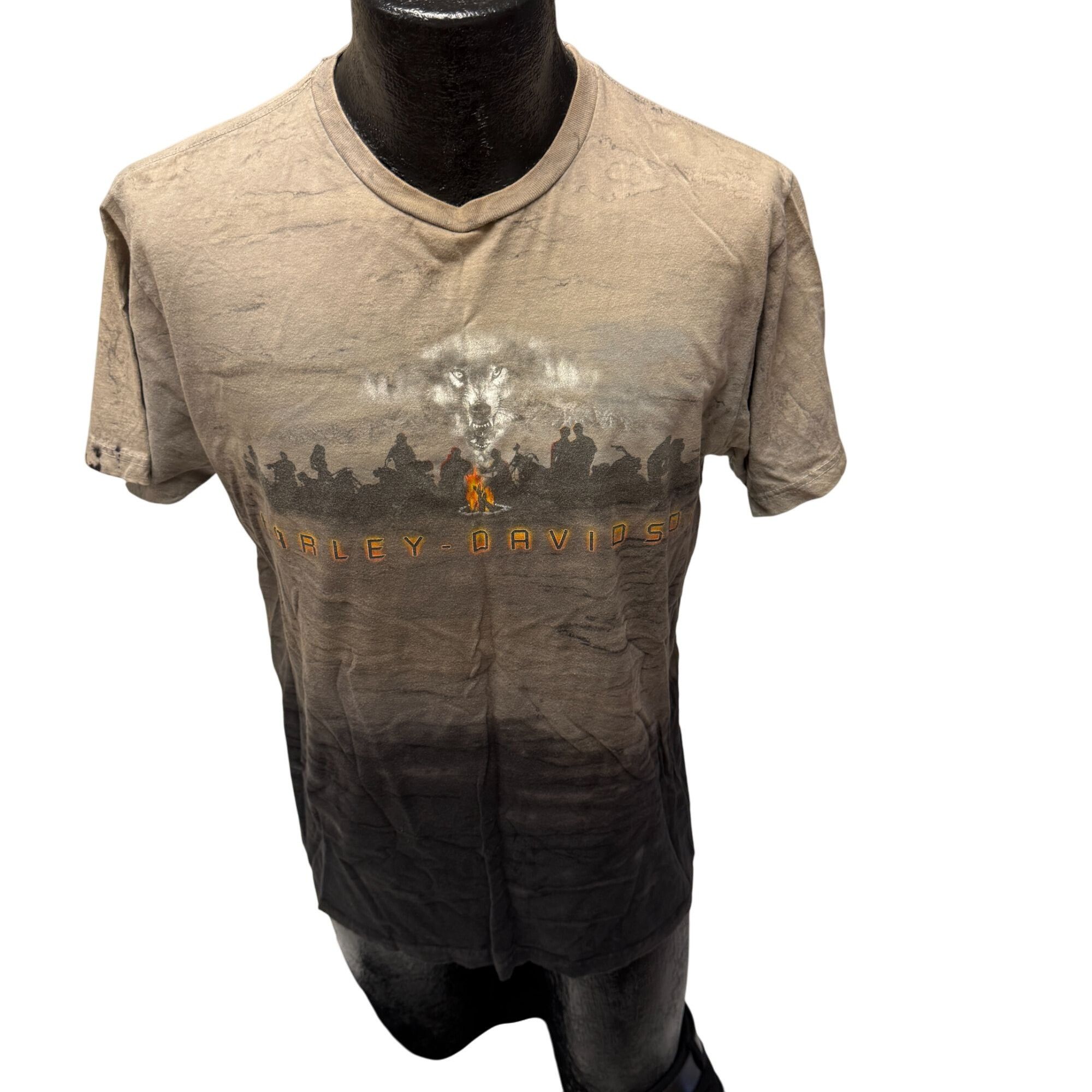Harley Davidson H-D Surdyke MI CATTLE DRIVE WOLF In The MIST Biker T Shirt L Size US L / EU 52-54 / 3 - 1 Thumbnail