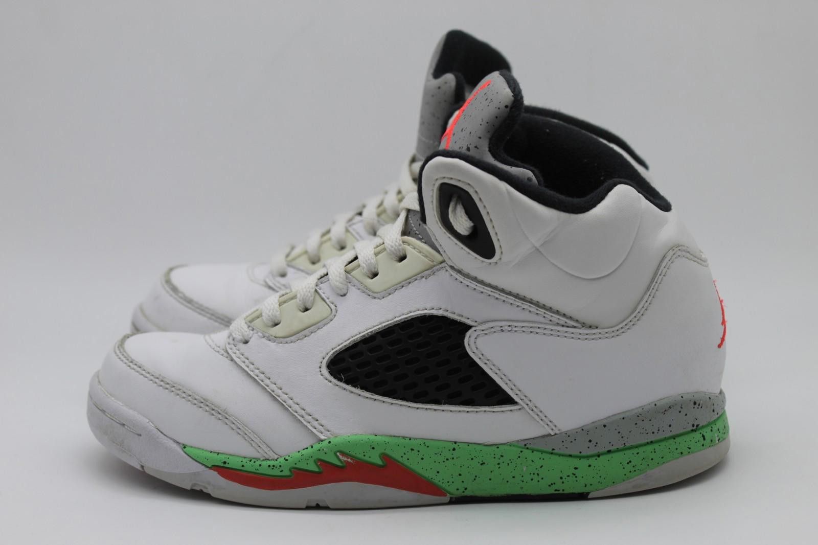 Jordan Brand Jordan 5 Retro White/Red/Poison Green/BLK 440889-115 Size 2 Size US 5 / EU 37 - 2 Thumbnail