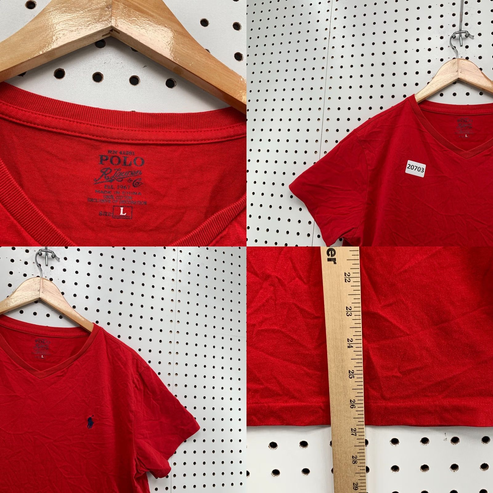 Polo Ralph Lauren Polo Ralph Lauren Shirt Mens Large V-Neck Black Red Pony 21x27 - Polo Ralph Lauren Shirt Mens Large V Neck Red Black Pony 21x27 Size US L / EU 52-54 / 3 - 8 Thumbnail