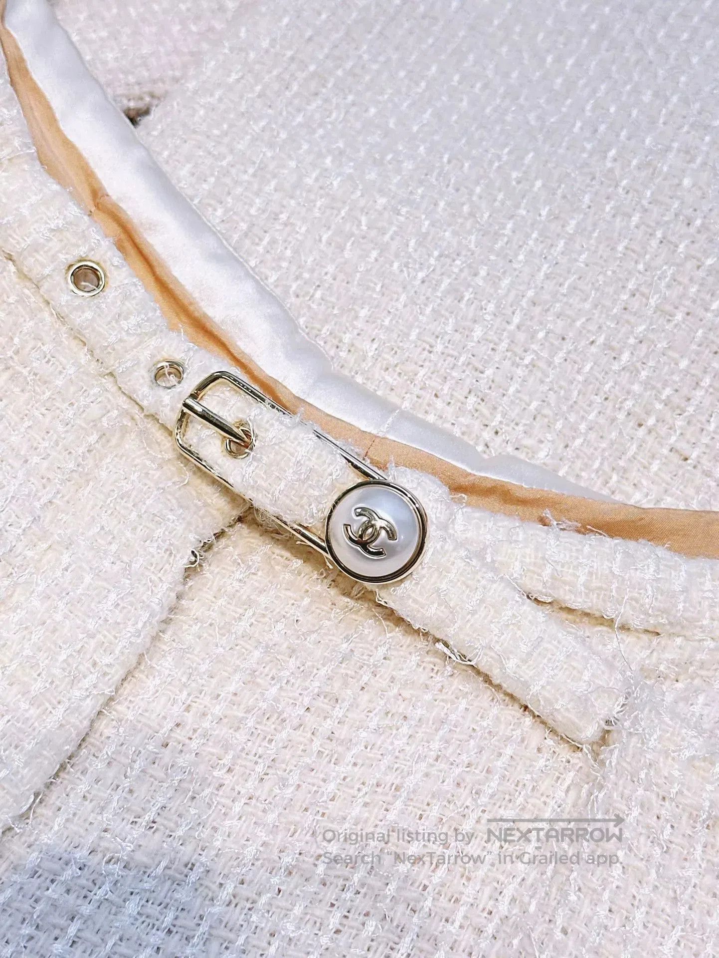 Chanel Chanel White Woven Wide-Leg Pants. Size US 36 / EU 52 - 3 Thumbnail