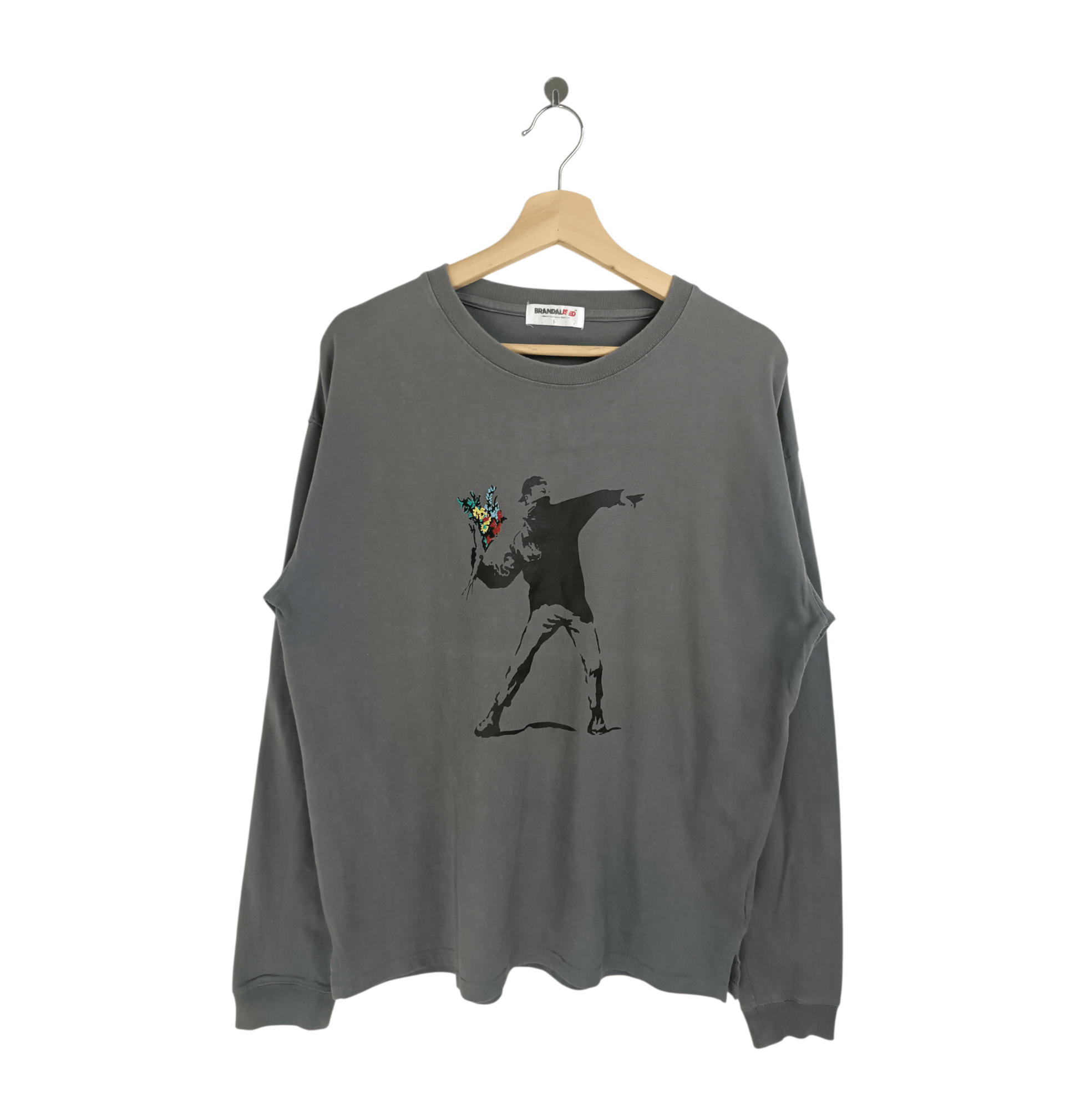 Other VINTAGE BANKSY FLOWER THROWER BRANDALISED VERY RARE TEE Size US L / EU 52-54 / 3 - 1 Thumbnail