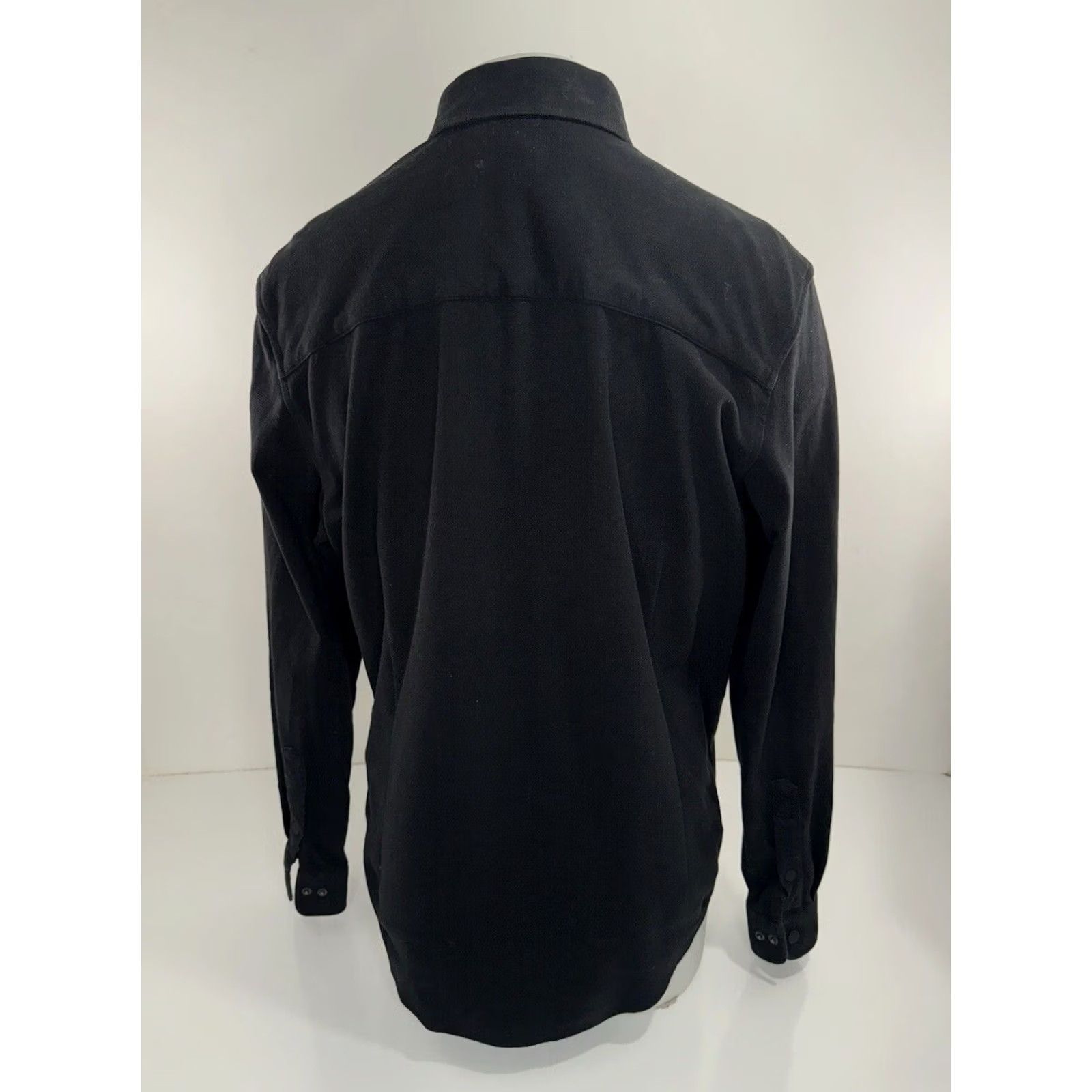 Buttero Buttercloth Shirt - Snap Flannel Flip Cuff Mens L Black Wool? Size US M / EU 48-50 / 2 - 2 Thumbnail