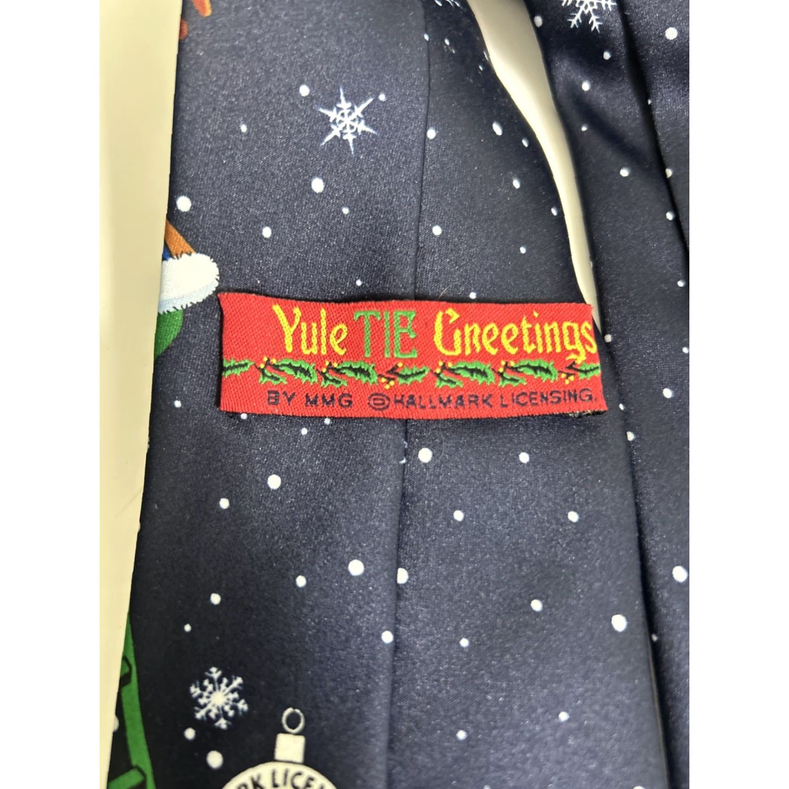 Vintage Yule Tie Christmas Necktie Santa Reindeer Novelty Roof Funny Greetings Holiday Size ONE SIZE - 5 Thumbnail