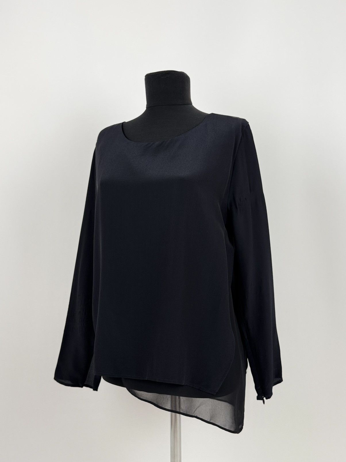 Allsaints AllSaints Black Viscose/Silk Long Sleeve Blouse Size S / US 4 / IT 40 - 1 Thumbnail