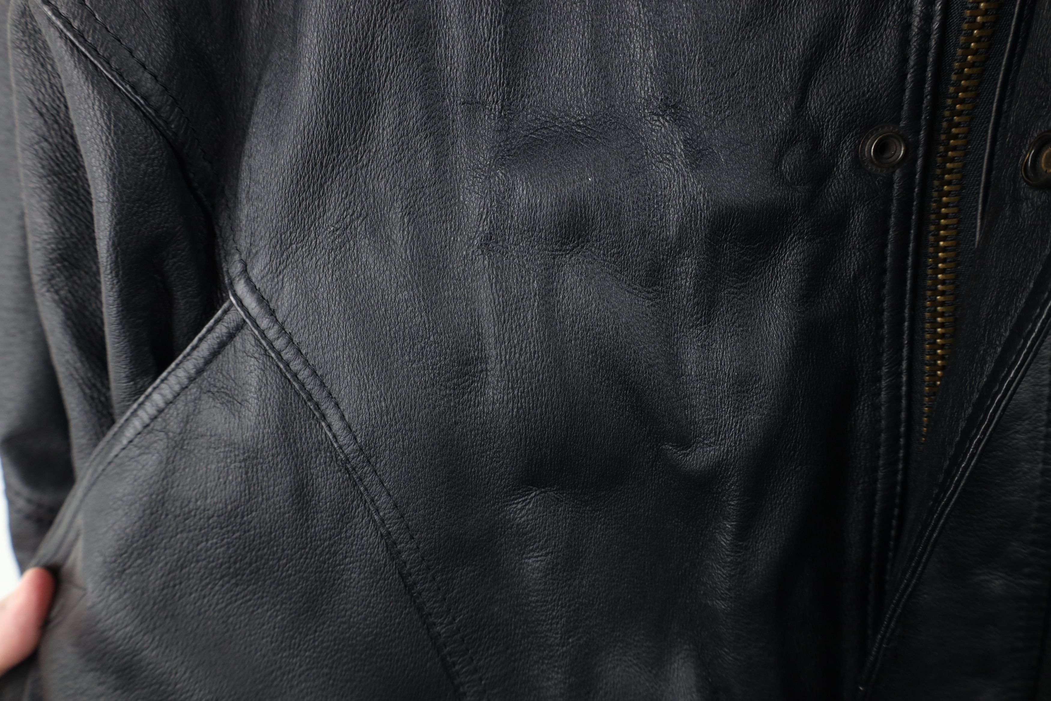 Vintage Vintage 90s Streetwear Quilted Full Zip Leather Jacket Black Size US XXL / EU 58 / 5 - 5 Thumbnail