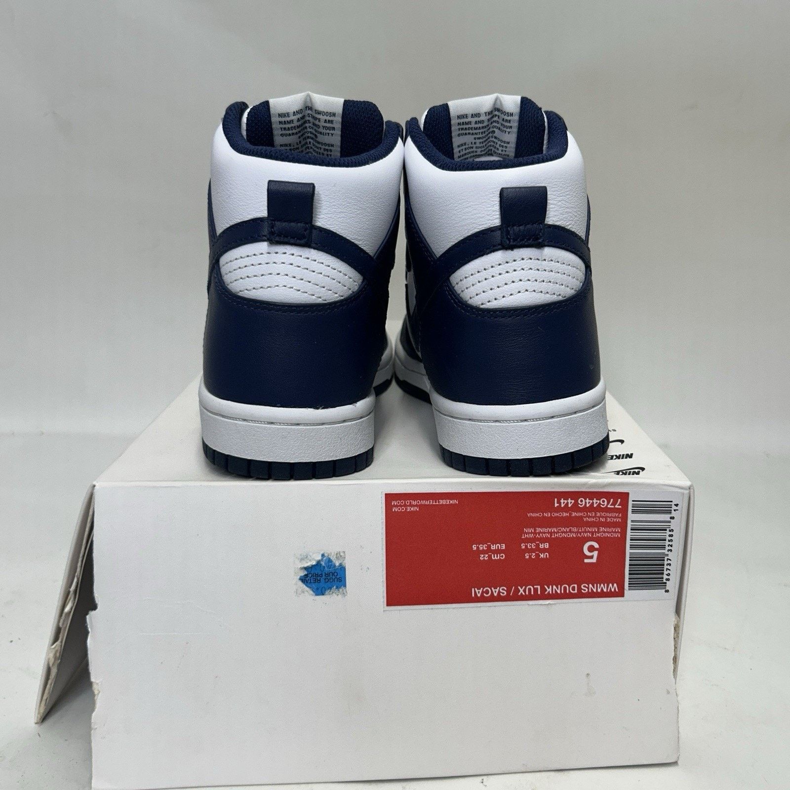 Nike Sacai x NikeLab Dunk Lux “Midnight Navy” 776446-441 Size US 5 / IT 35 - 4 Thumbnail