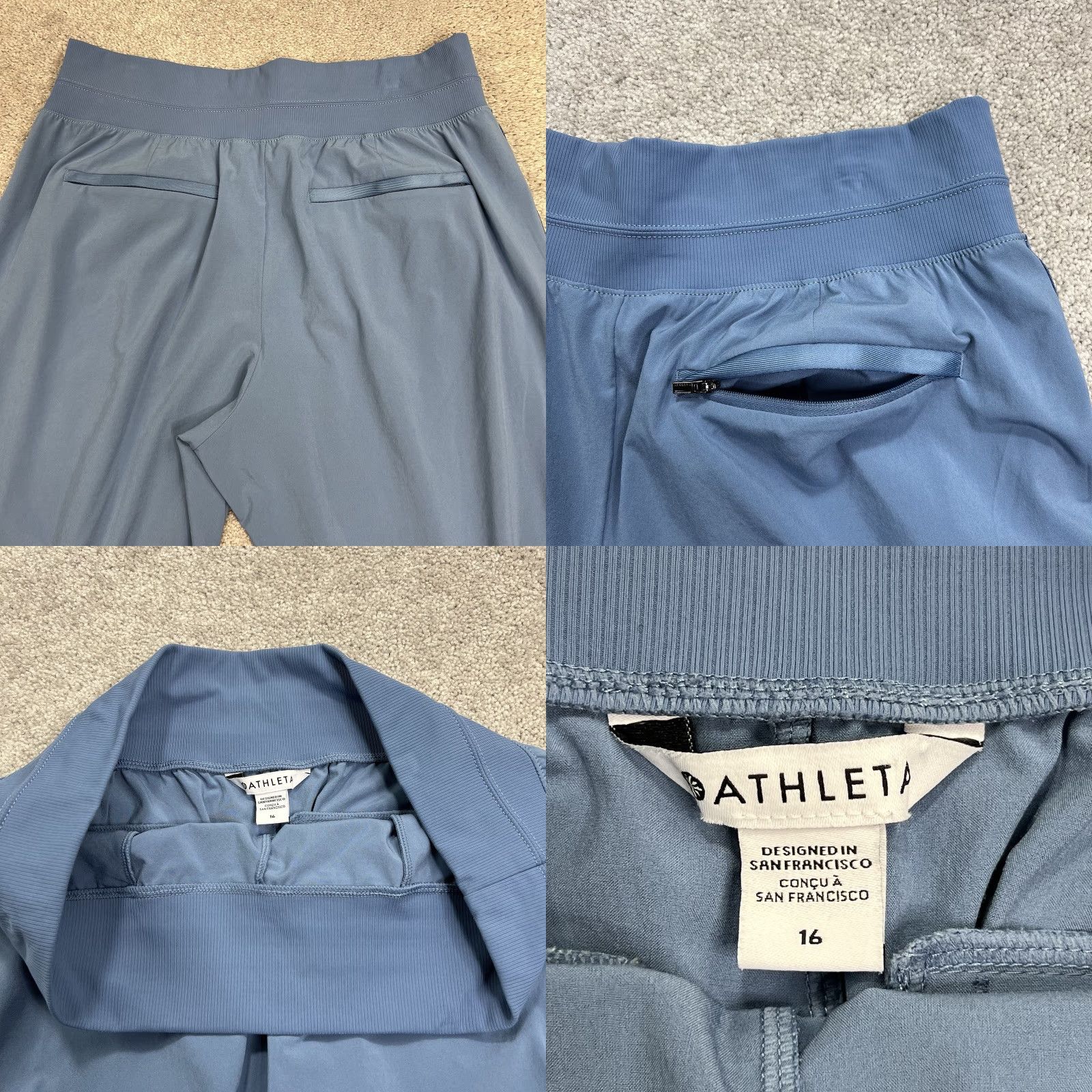 Athleta Athleta Nolita Slim Tapered Crop Pants 16 (34x24) Blue Stretch Pockets Casual Size 38" / US 16 / IT 52 - 8 Thumbnail