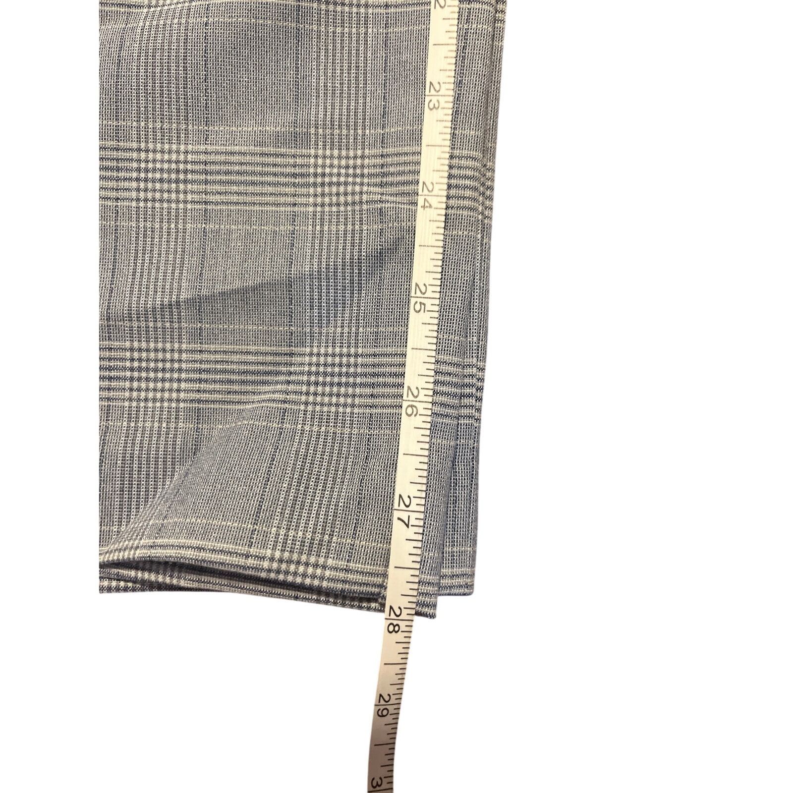 Calvin Klein Plaid Blue Houndstooth Trousers Pants Career Office Preppy Size 28" / US 6 / IT 42 - 7 Thumbnail