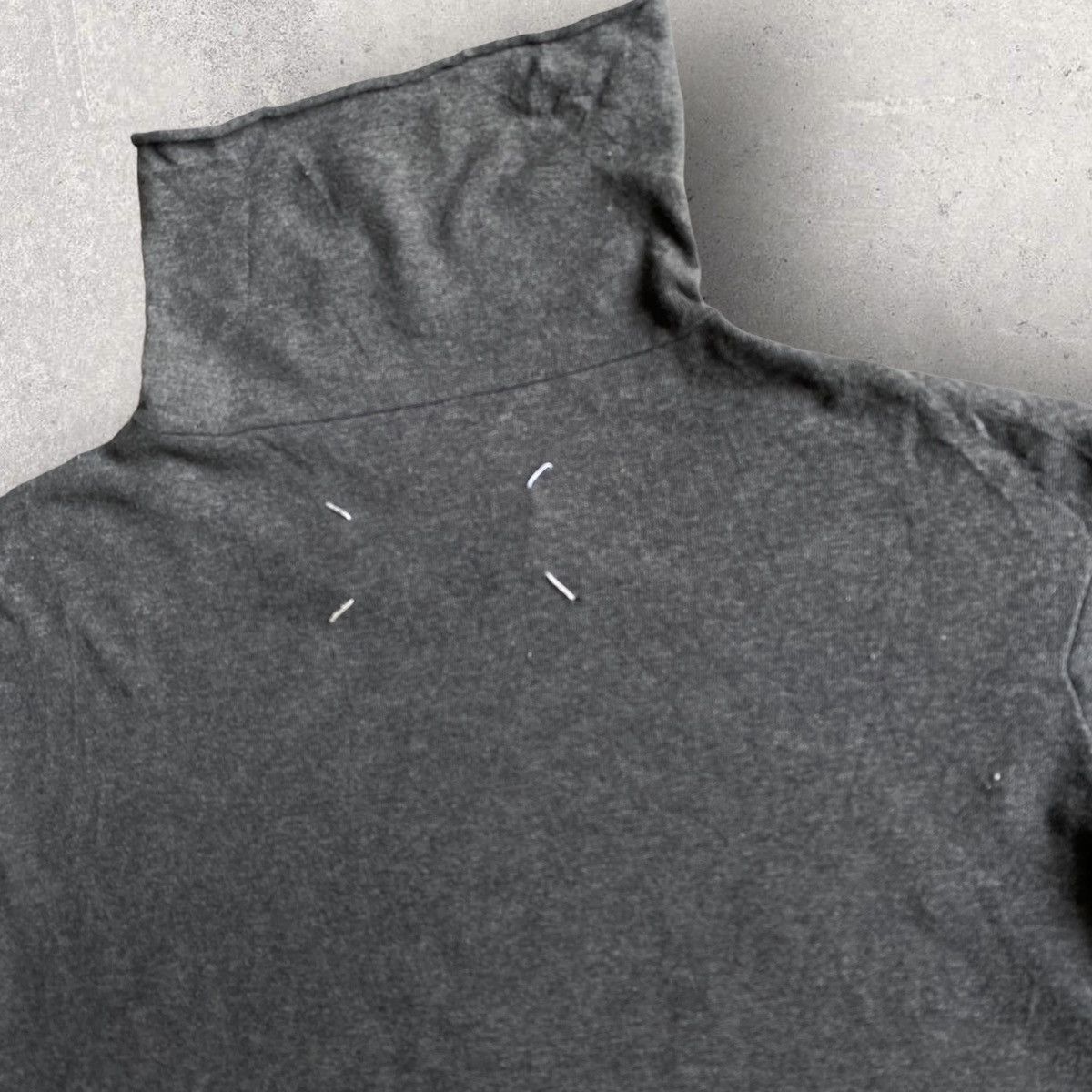 image of Maison Margiela Vintage 90’S Miss Deanna Double Side Stitch Mock Neck in Grey, Women's (Size Small)