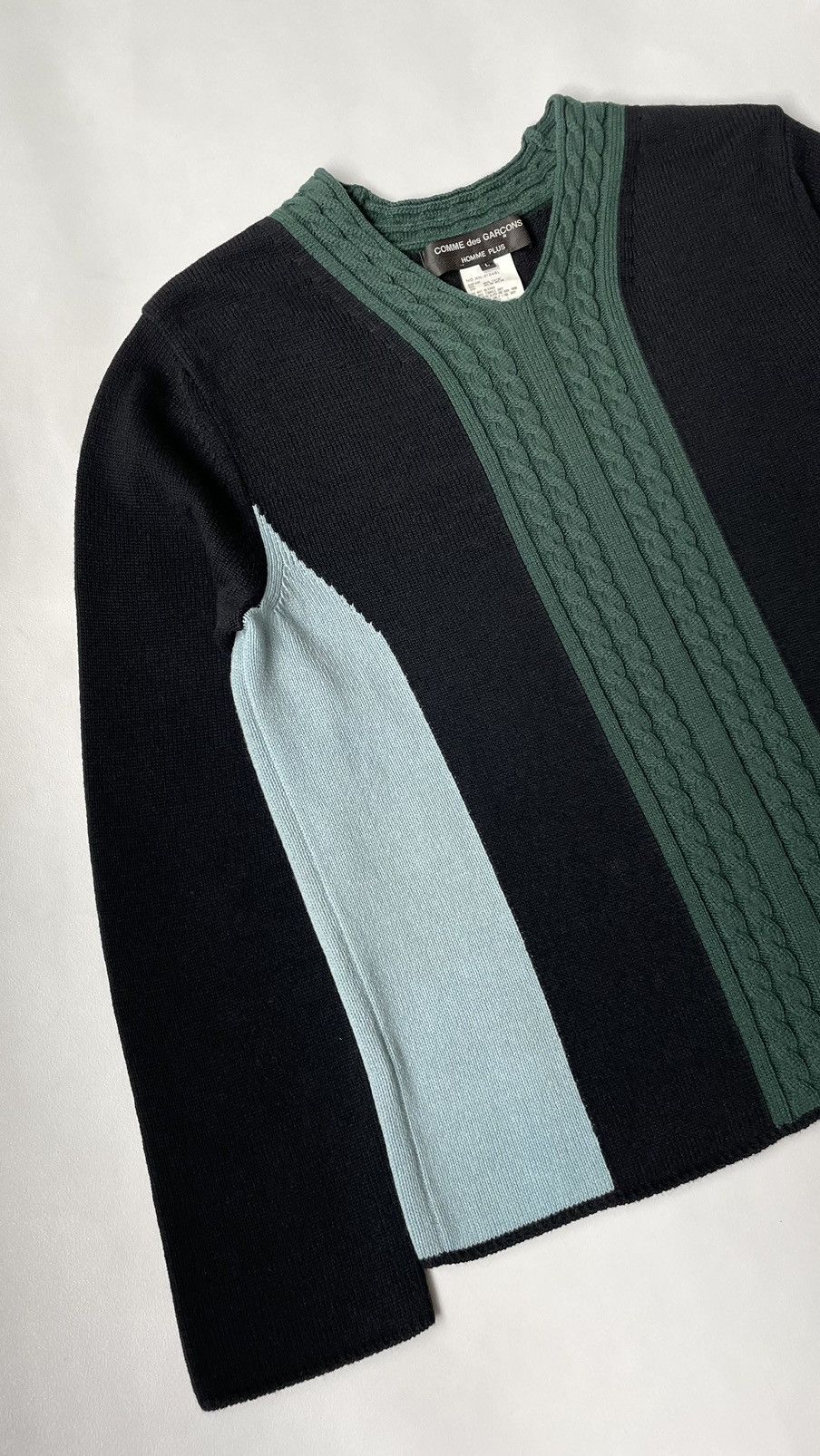 Comme des Garcons A/W 2000 Cable Knit Panelled Sweater Size US M / EU 48-50 / 2 - 7 Thumbnail