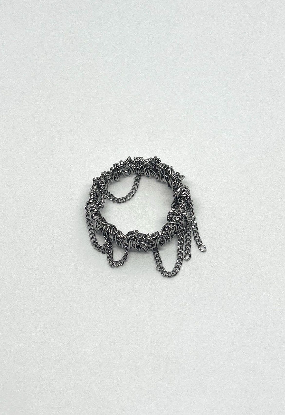 Seditionaries Handmade Stainless Steel Ring with chains Size ONE SIZE - 2 Thumbnail