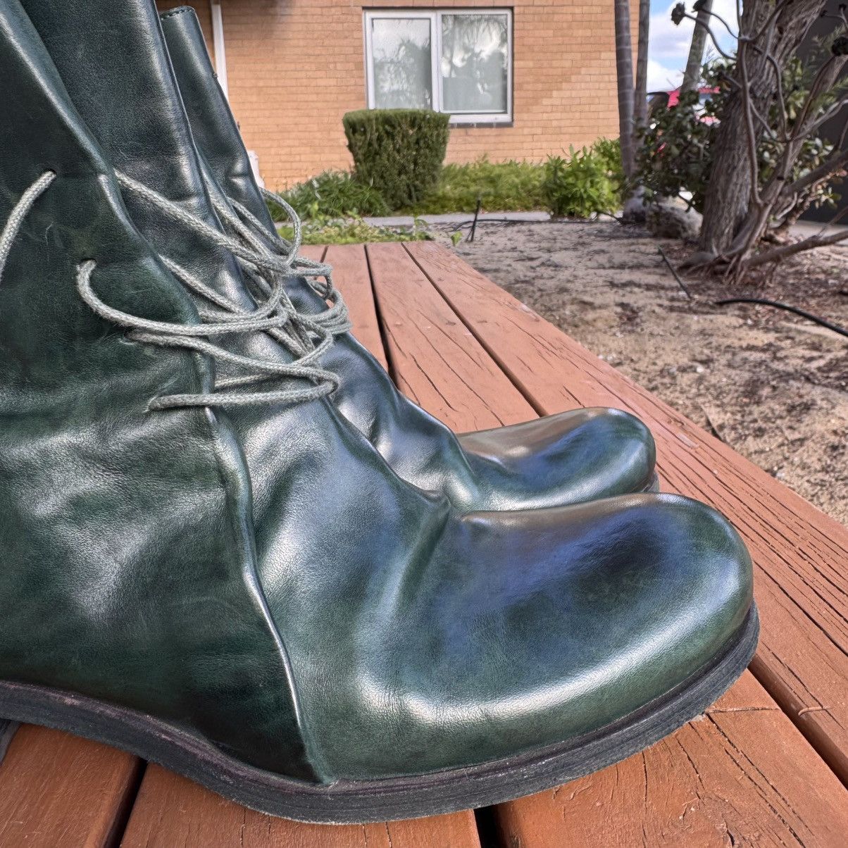 Ma+ M.a+ Dark Green Cow Leather Boots – Size 42 Size US 9 / EU 42 - 11 Thumbnail