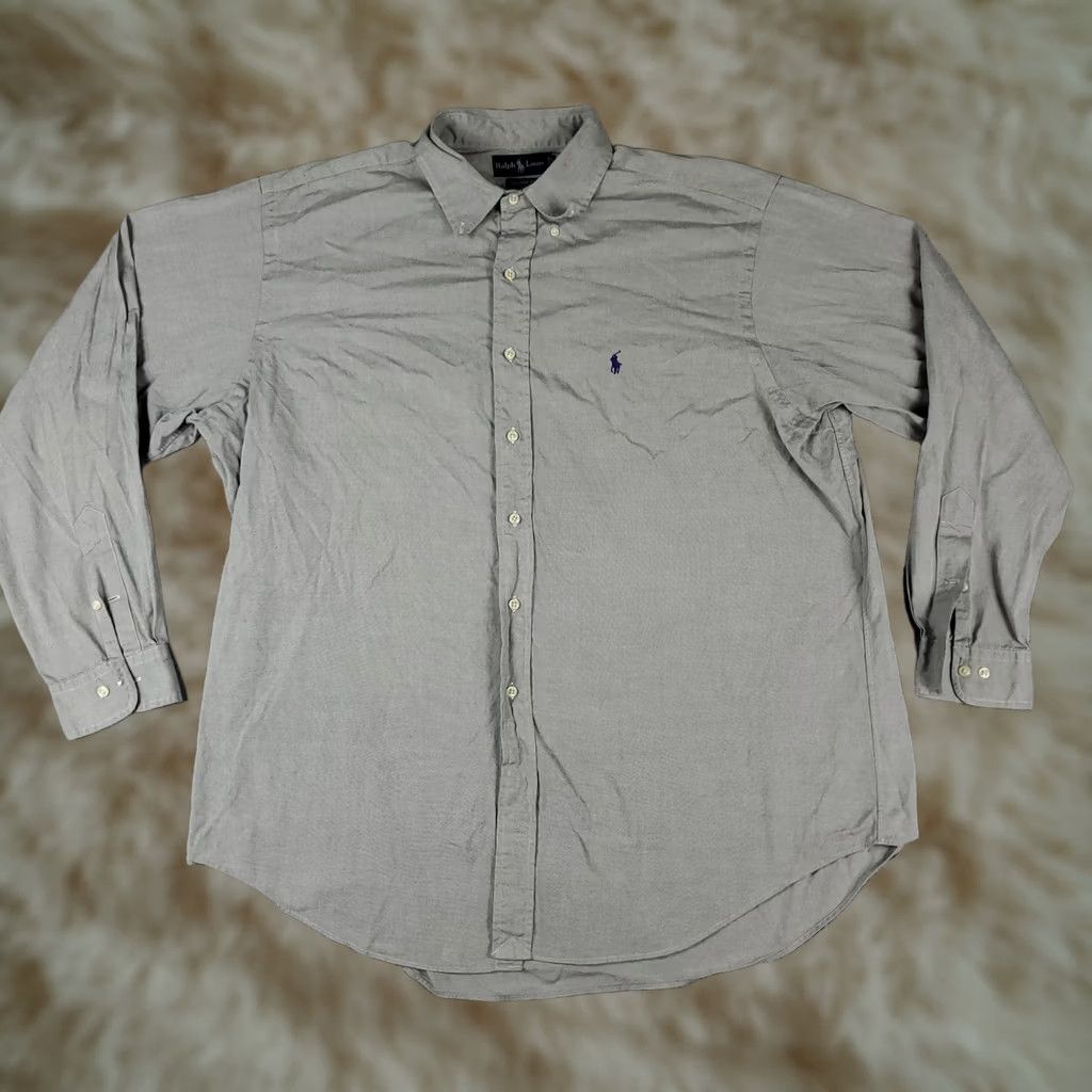 Ralph Lauren Ralph Lauren Shirt Mens 17.5 Gray Pony Dress Button Up Long Sleeve Size 48R - 1 Thumbnail