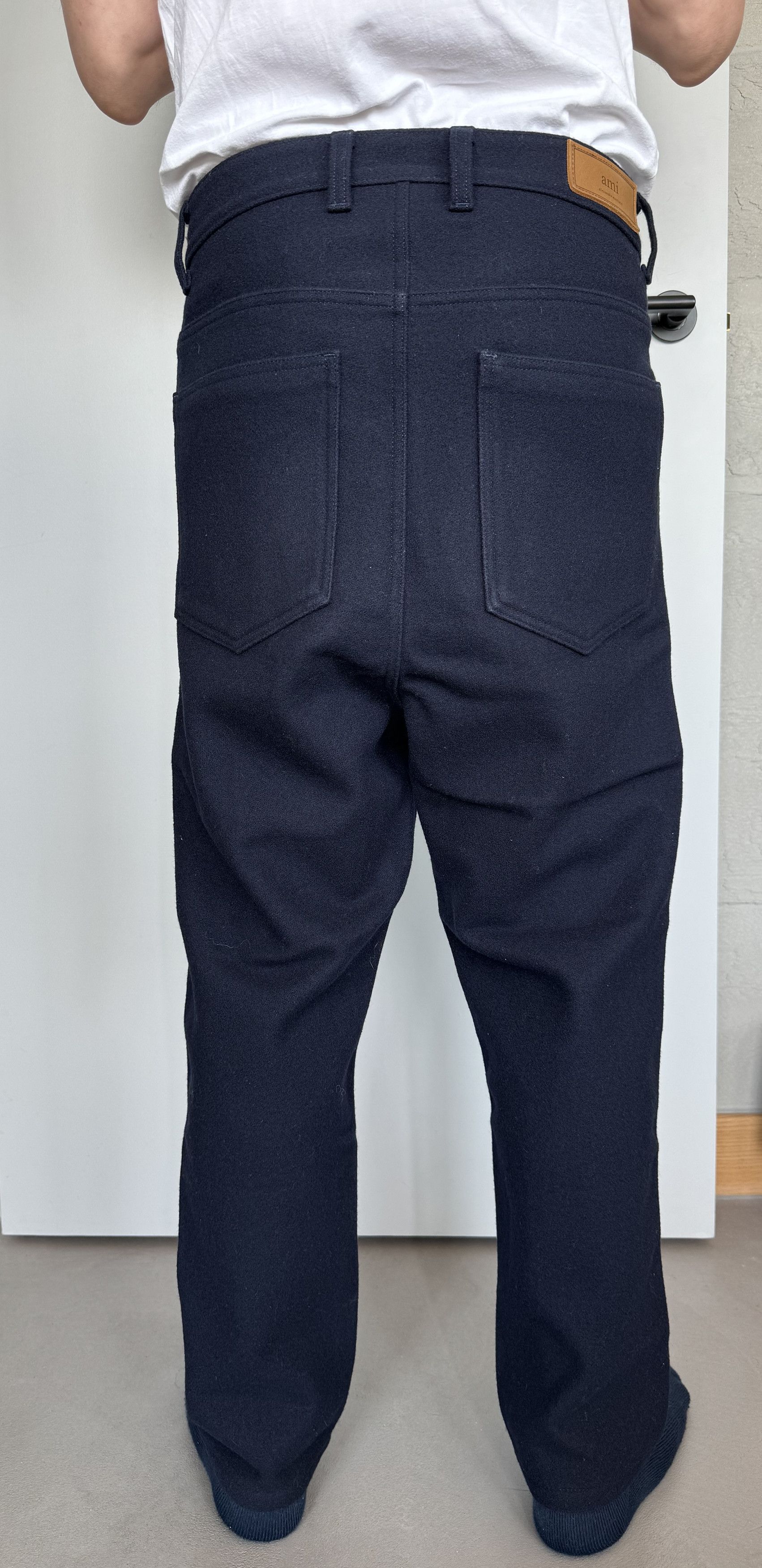 AMI AMI Alexandre Mattiussi Drop Crotch Wool Trousers Size US 27 - 7 Thumbnail