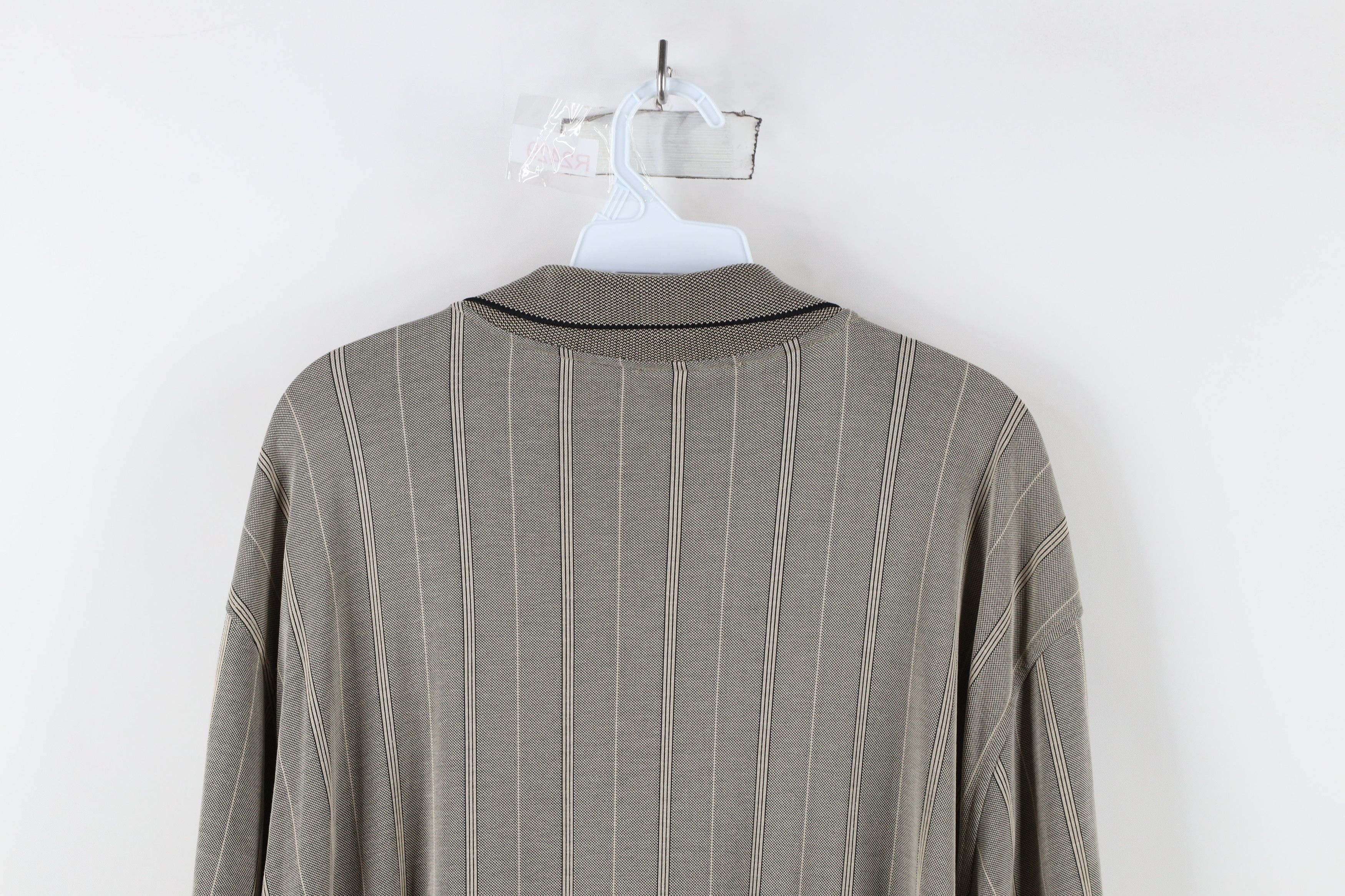 Vintage Vintage 90s Streetwear Block Knit Collared Polo Shirt Beige Size US XL / EU 56 / 4 - 9 Thumbnail