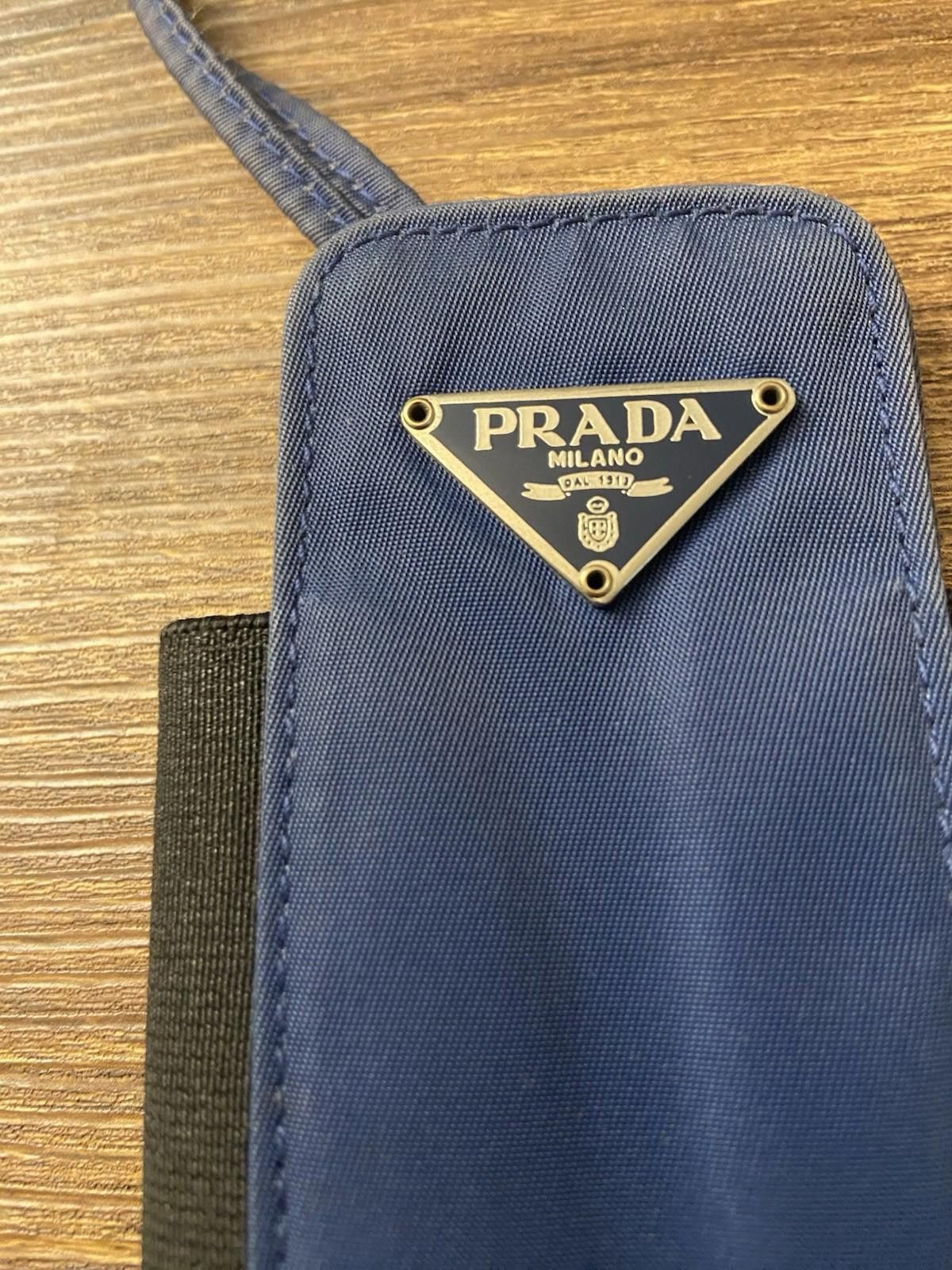 Prada Prada Blue Nylon Cigarette Case Cosmetic Pouch W Strap, Good Size ONE SIZE - 6 Thumbnail