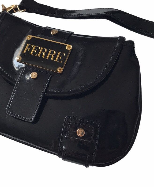 Ferre Ferre Patent Leather Clutch Bag Black Size ONE SIZE - 4 Thumbnail