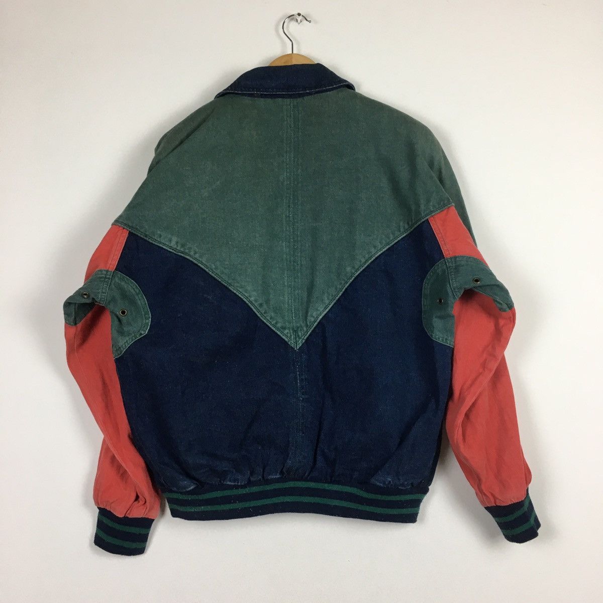 Vintage Vintage Hot Spices Colour Block Denim Bomber Size L / US 10 / IT 46 - 8 Thumbnail