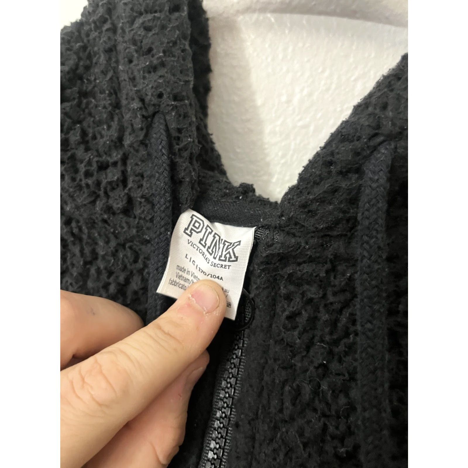 Victoria's Secret Victoria's Secret PINK Hoodie Women L Black Sherpa Fleece Full Zip Pockets Logo Size L / US 10 / IT 46 - 2 Thumbnail