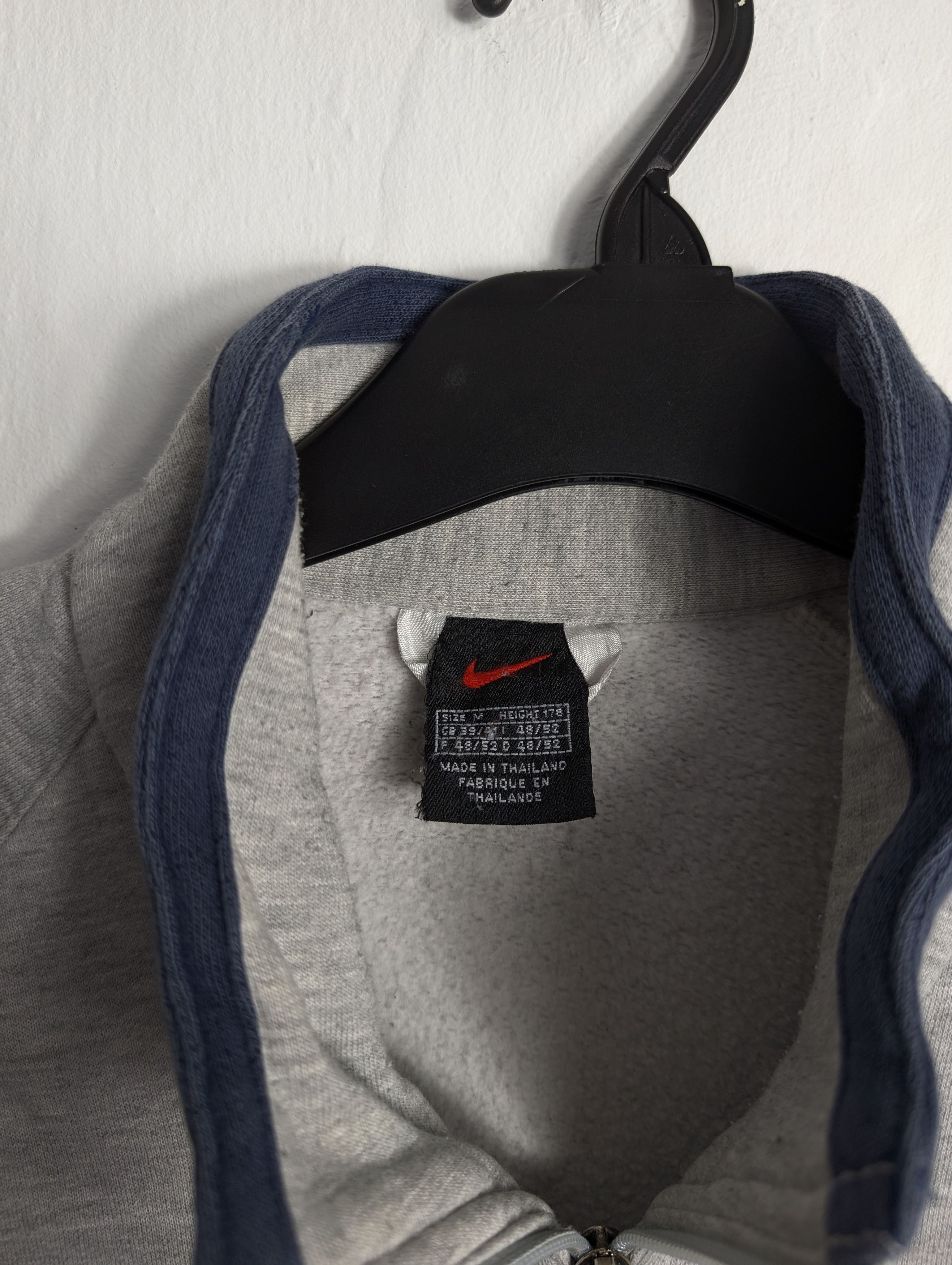 Nike × Vintage Vintage Nike 90s Zip Sweatshirt Grey Size US M / EU 48-50 / 2 - 5 Thumbnail