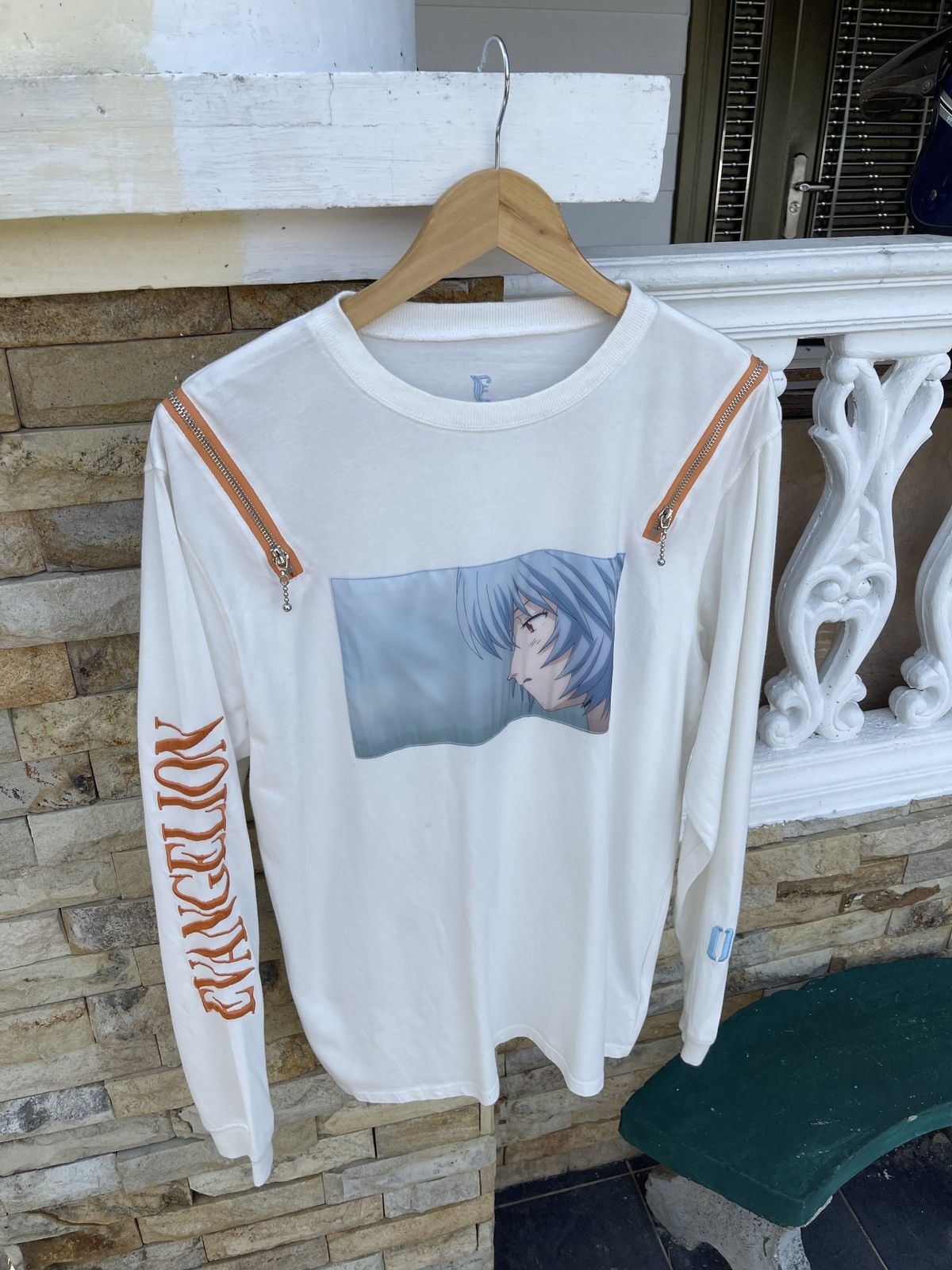 Anime Last Drop🔥Rare🔥Vintage Evangelion Zipper Long Sleeve T-Shirt Size US L / EU 52-54 / 3 - 7 Thumbnail