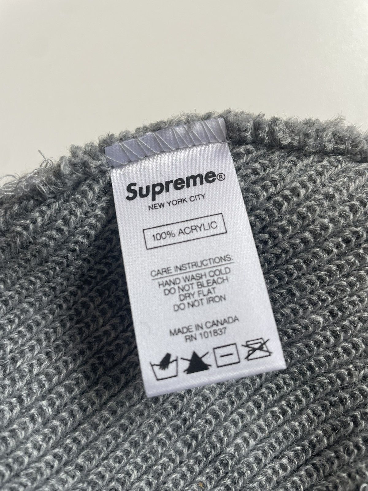 Supreme Supreme FW19 Basic Beanie Beanie GREY Size ONE SIZE - 5 Thumbnail